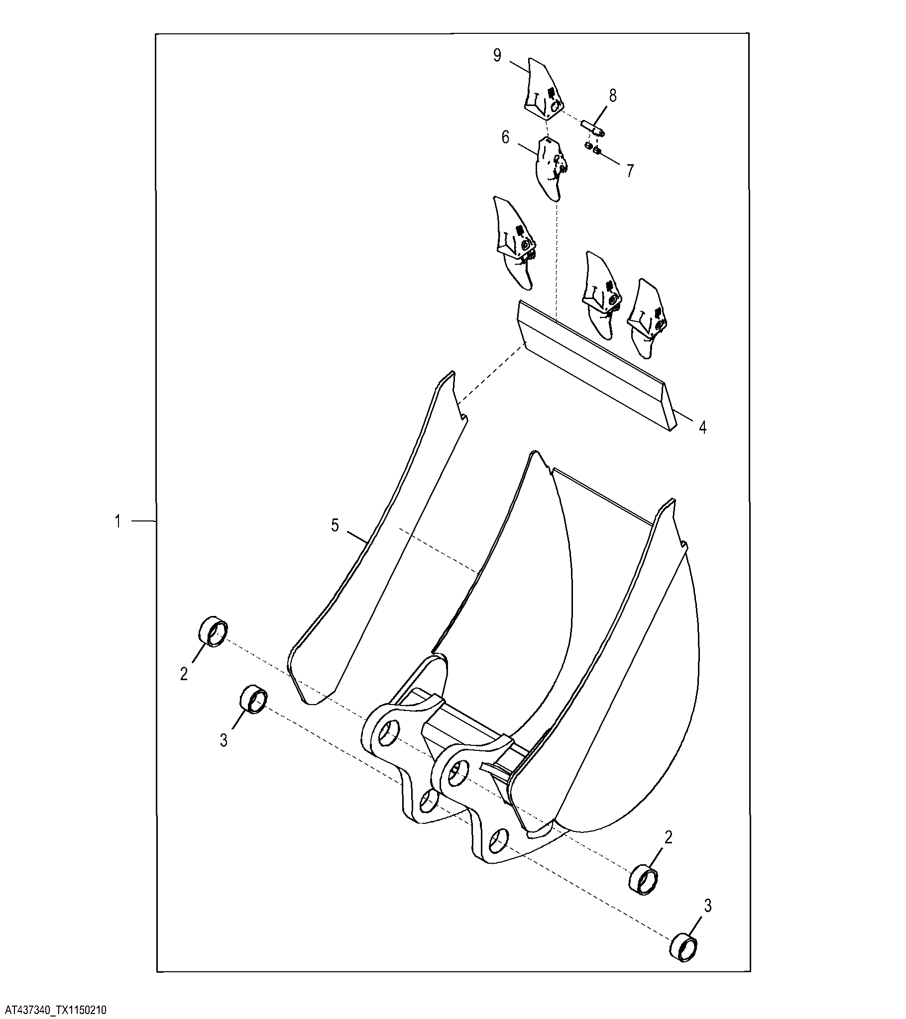 Heavy Duty Bucket with TK Teeth 45.72 cm (18.00 in) 0.144 m³ (5.10 ft³)