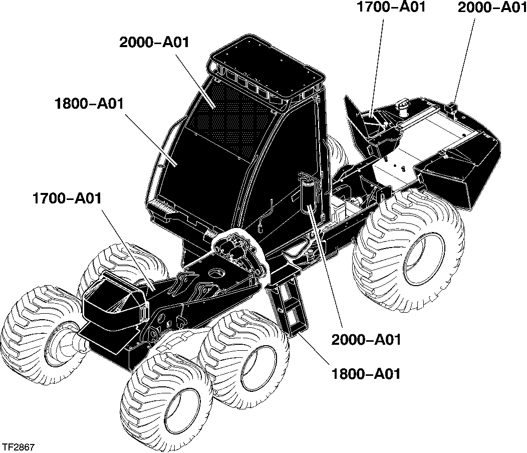 970_1070D Wheel Harvester (S.N. 001301-), Tier 3, Engine 6068HTJ86