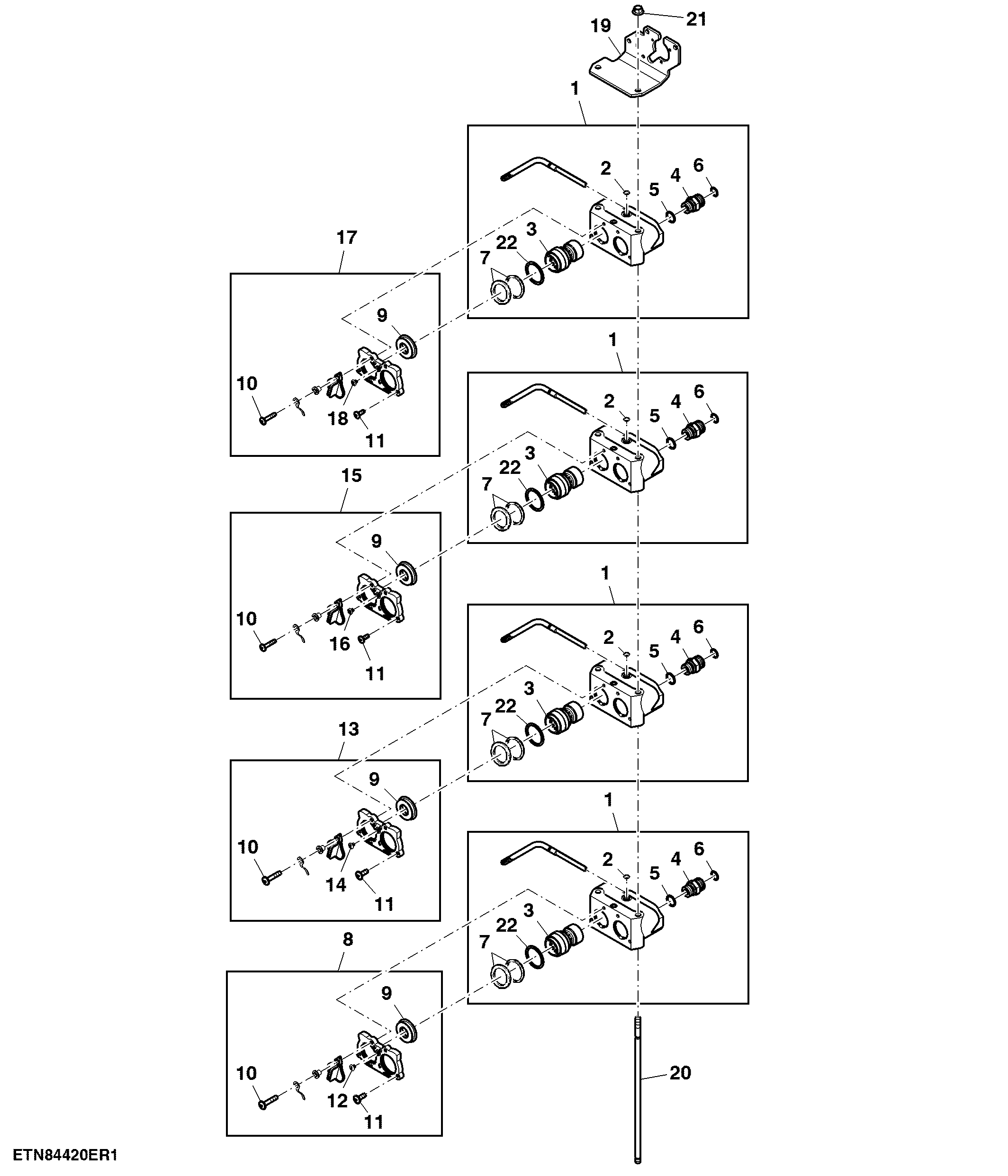 Hydraulic Quick Coupler Socket, Position I - IV