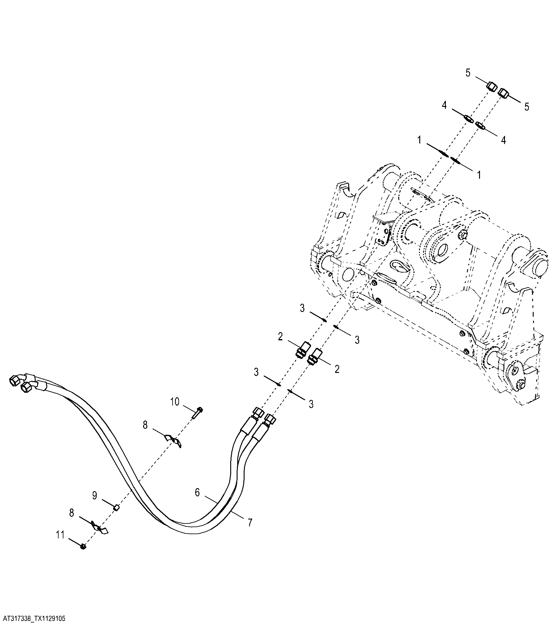 Third Function Boom To Coupler Hydraulic Lines (Z-Bar)