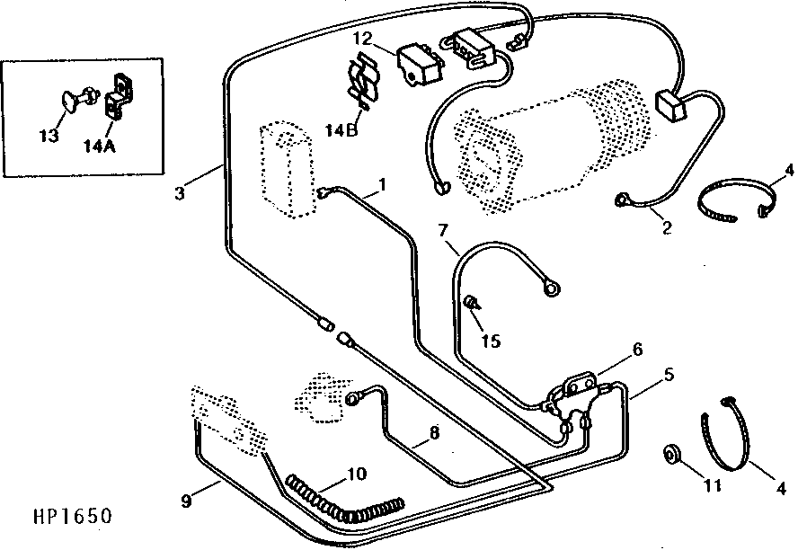 OPERATOR'S CAB AND AIR CONDITIONING WIRING ON ENGINE ( - 610100)