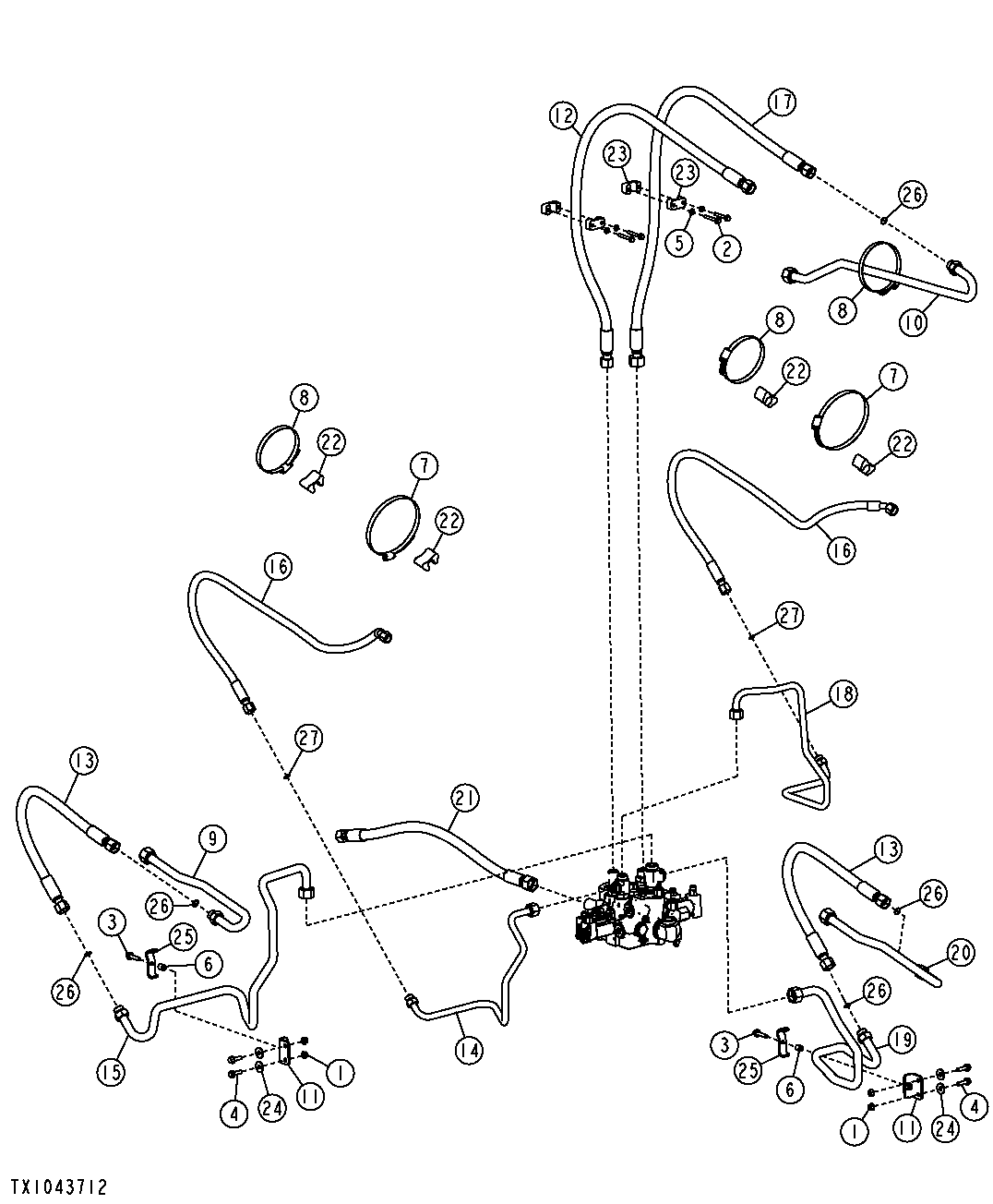 Boom and Bucket Cylinder Hydraulics (Z-Bar) (2-Spool Control Valve)