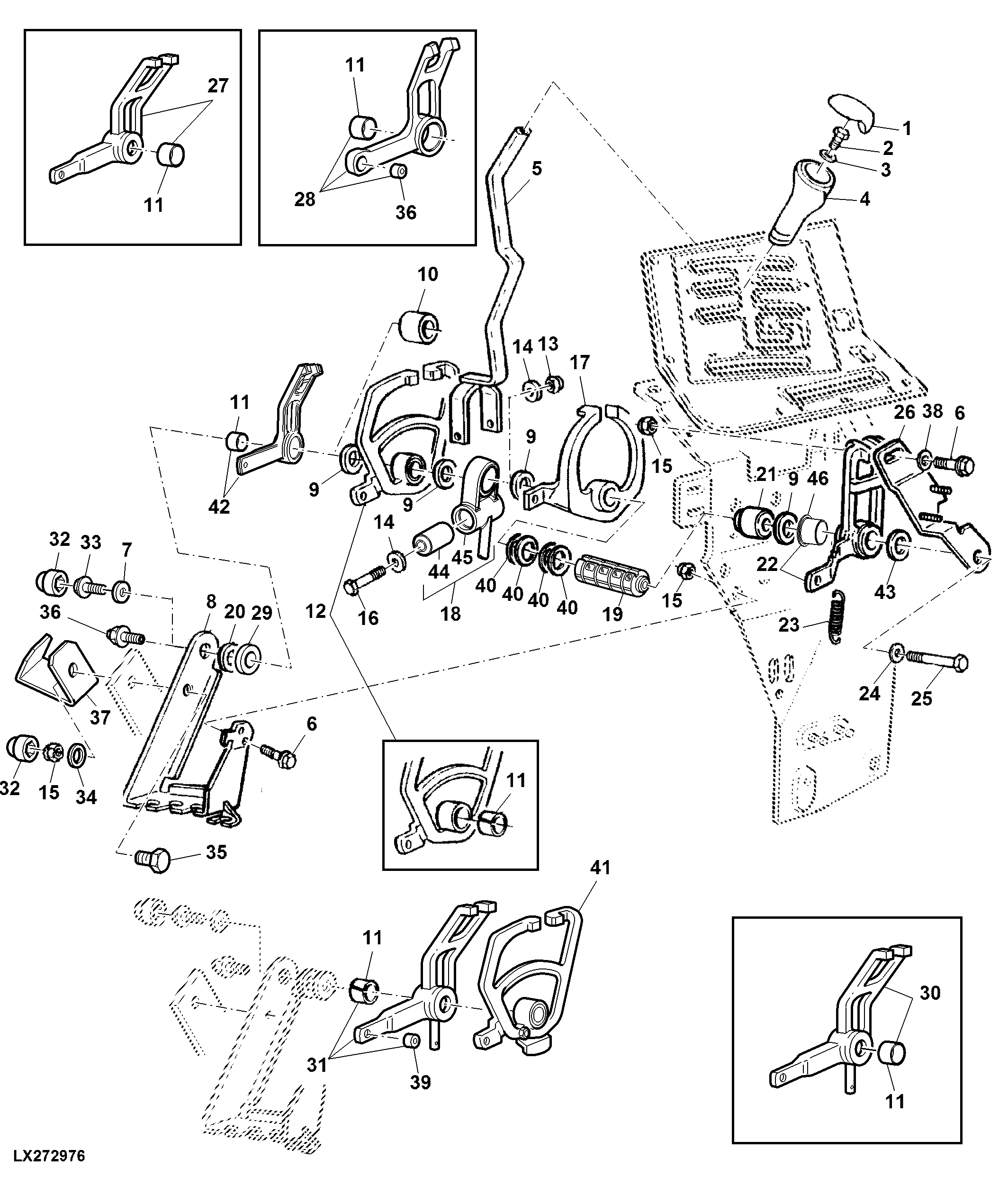 RANGE SHIFTING (POWRQUAD WITH REVERSER CONTROL AT STEERING COLUMN)