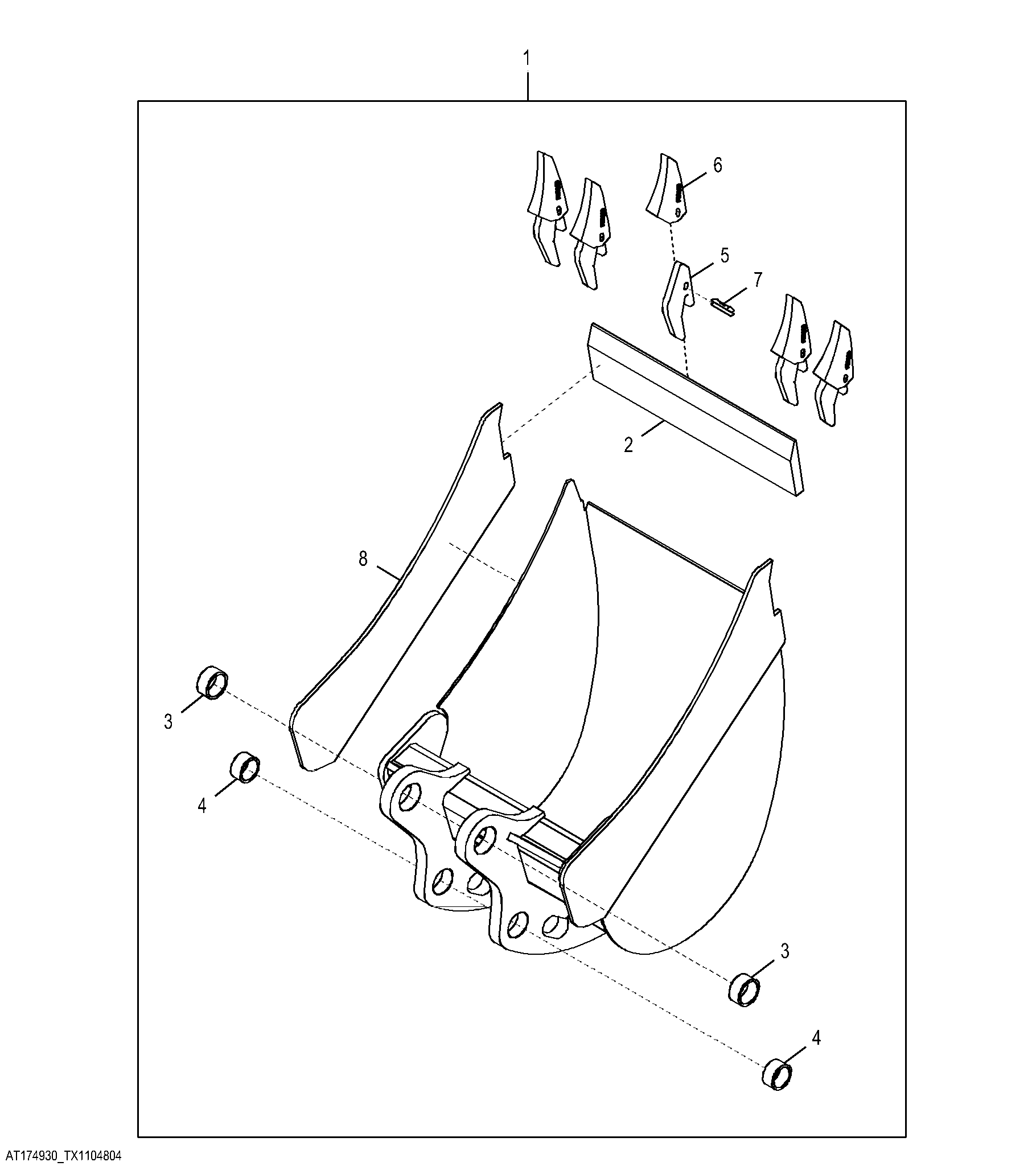 Heavy Duty Bucket with TF Teeth 60.96 cm (24.00 in) 0.294 m³ (8.80 ft³)