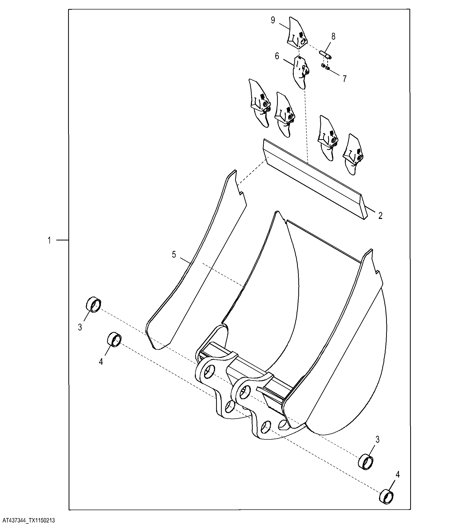 Heavy Duty Bucket with TK Teeth 60.96 cm (24.00 in) 0.294 m³ (8.80 ft³)