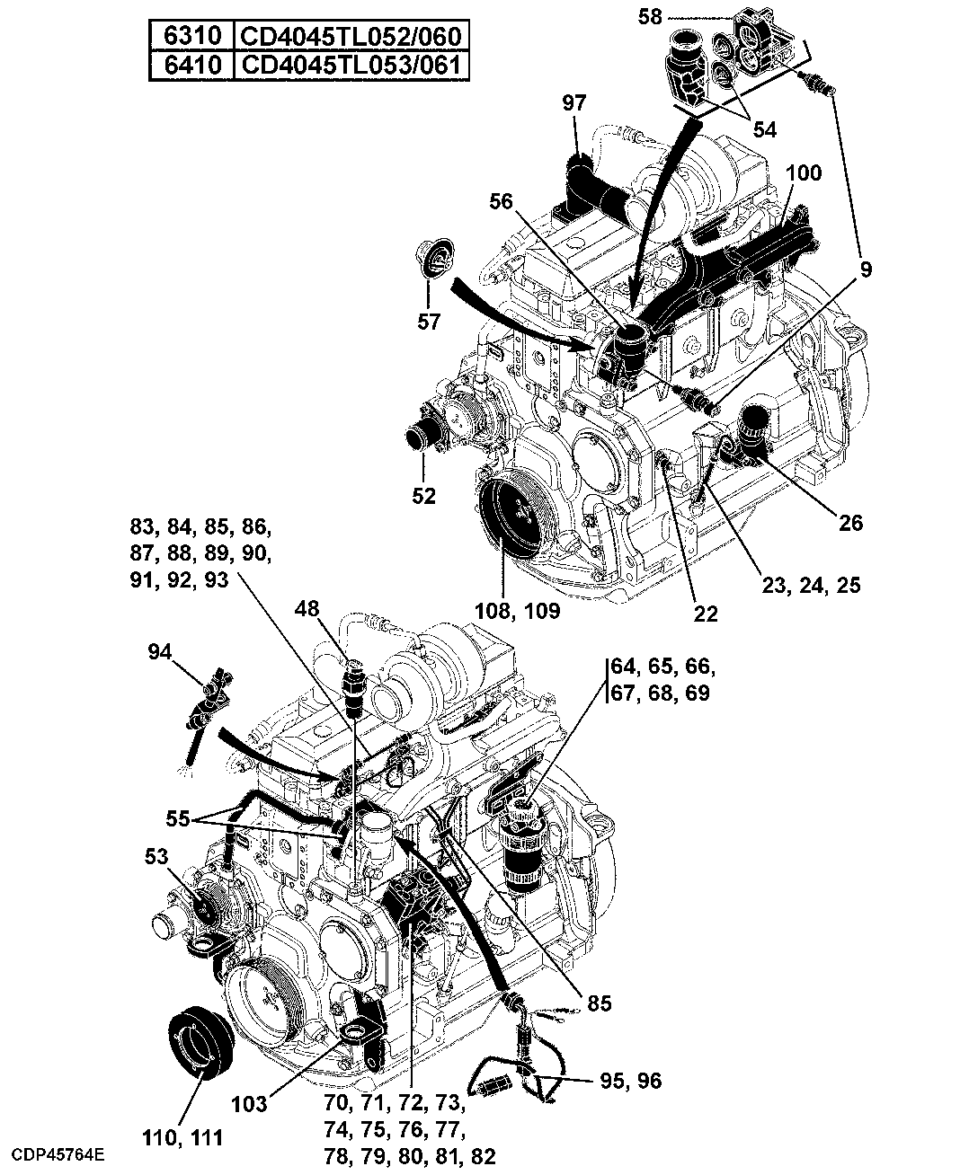 20 ENGINE, 6310 (4045TL052/60), 6410 (4045TL053/61), ( -799999)
