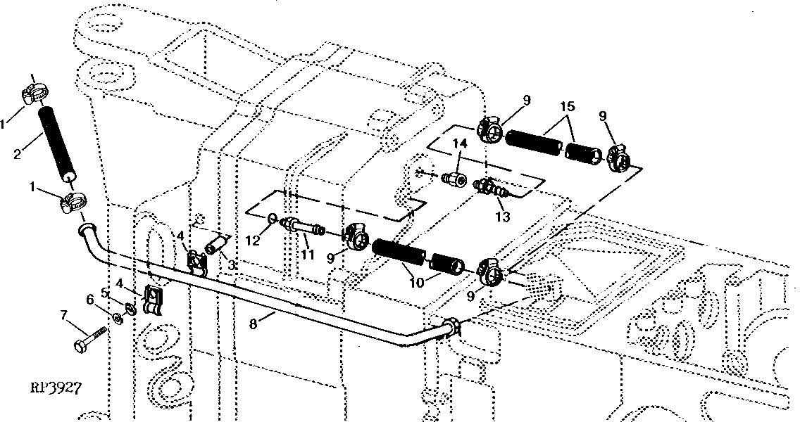 INPUT GEAR AND LOW RANGE PINION REAR LUBE LINE