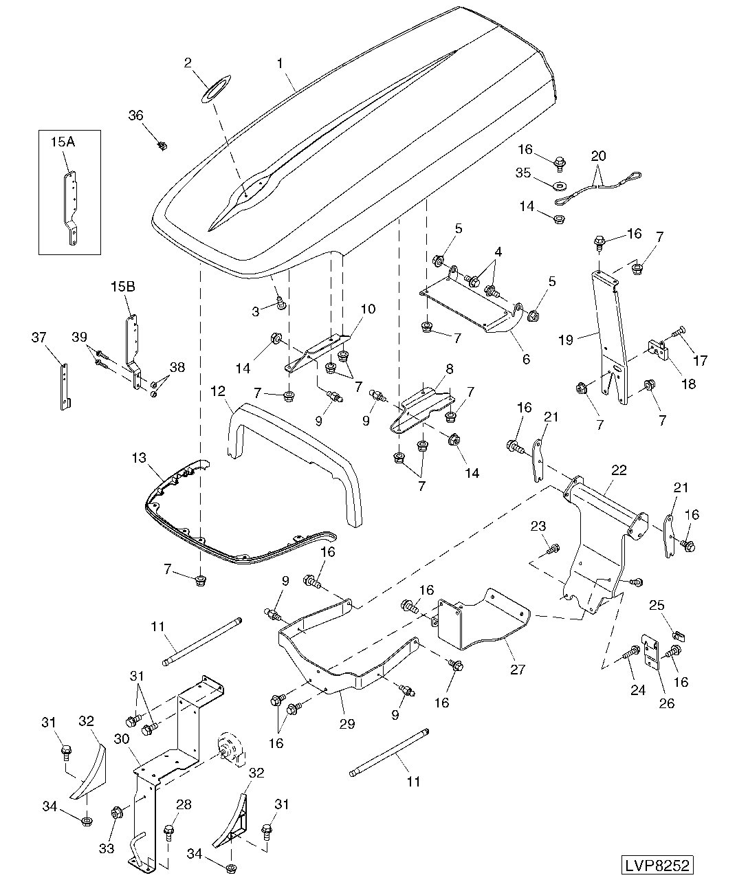 HOOD AND MOUNTING PARTS (ISOLATED OPEN OPERATOR STATION / CAB)