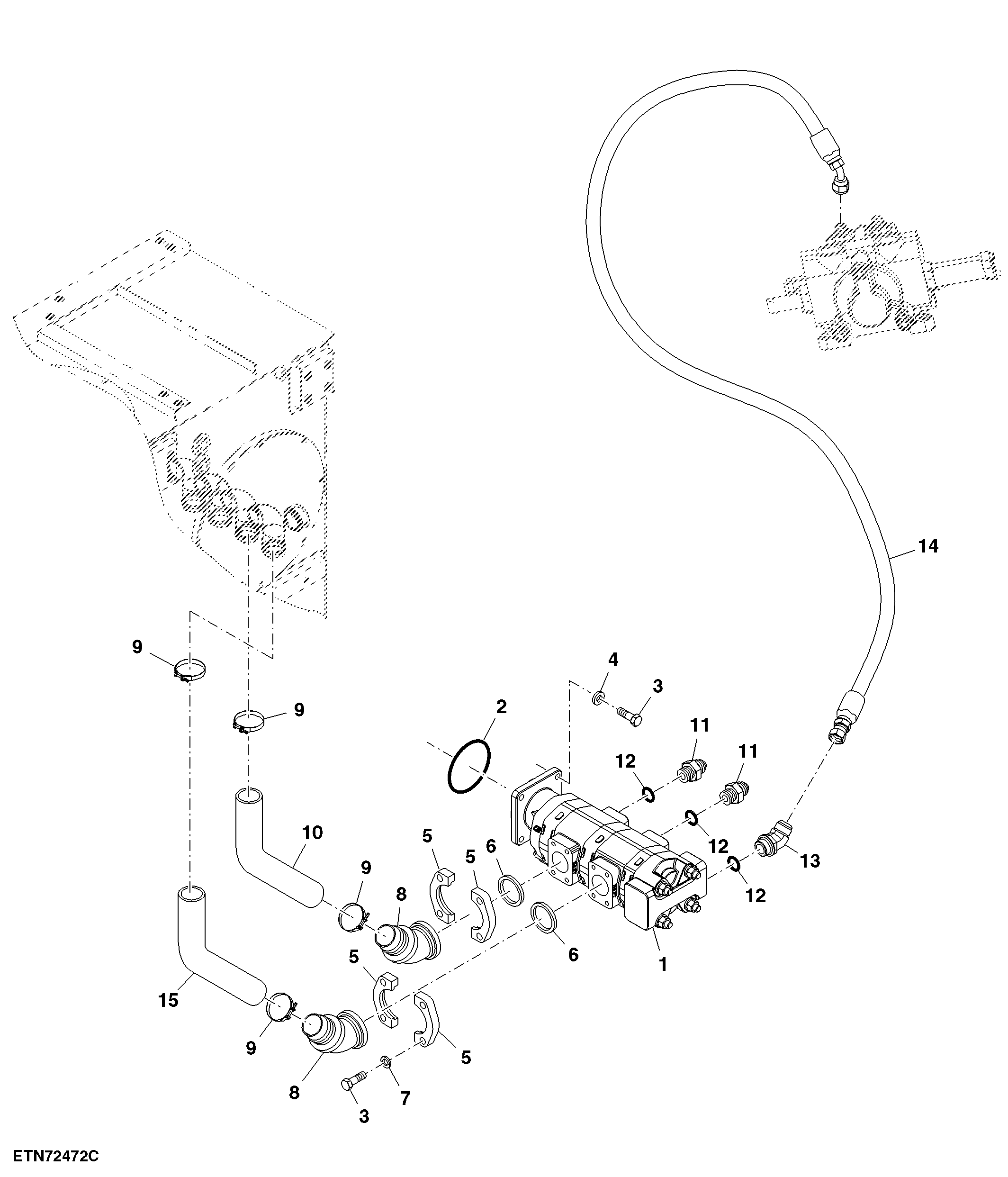 Lines, Elevator Pump, Feed Roller to Crop Divider