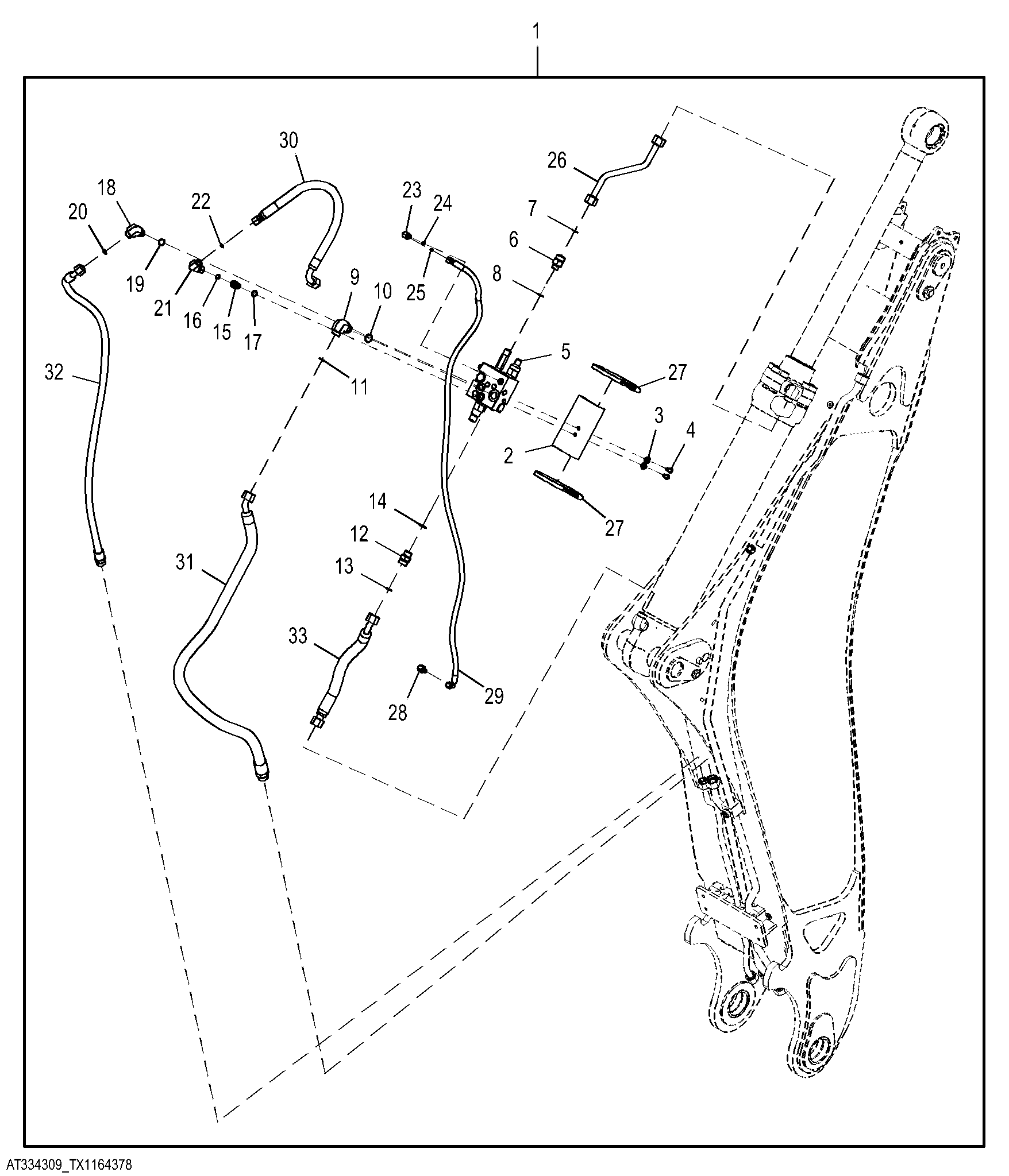 Controlled Load Lowering Device Kit, Backhoe Crowd Cylinder