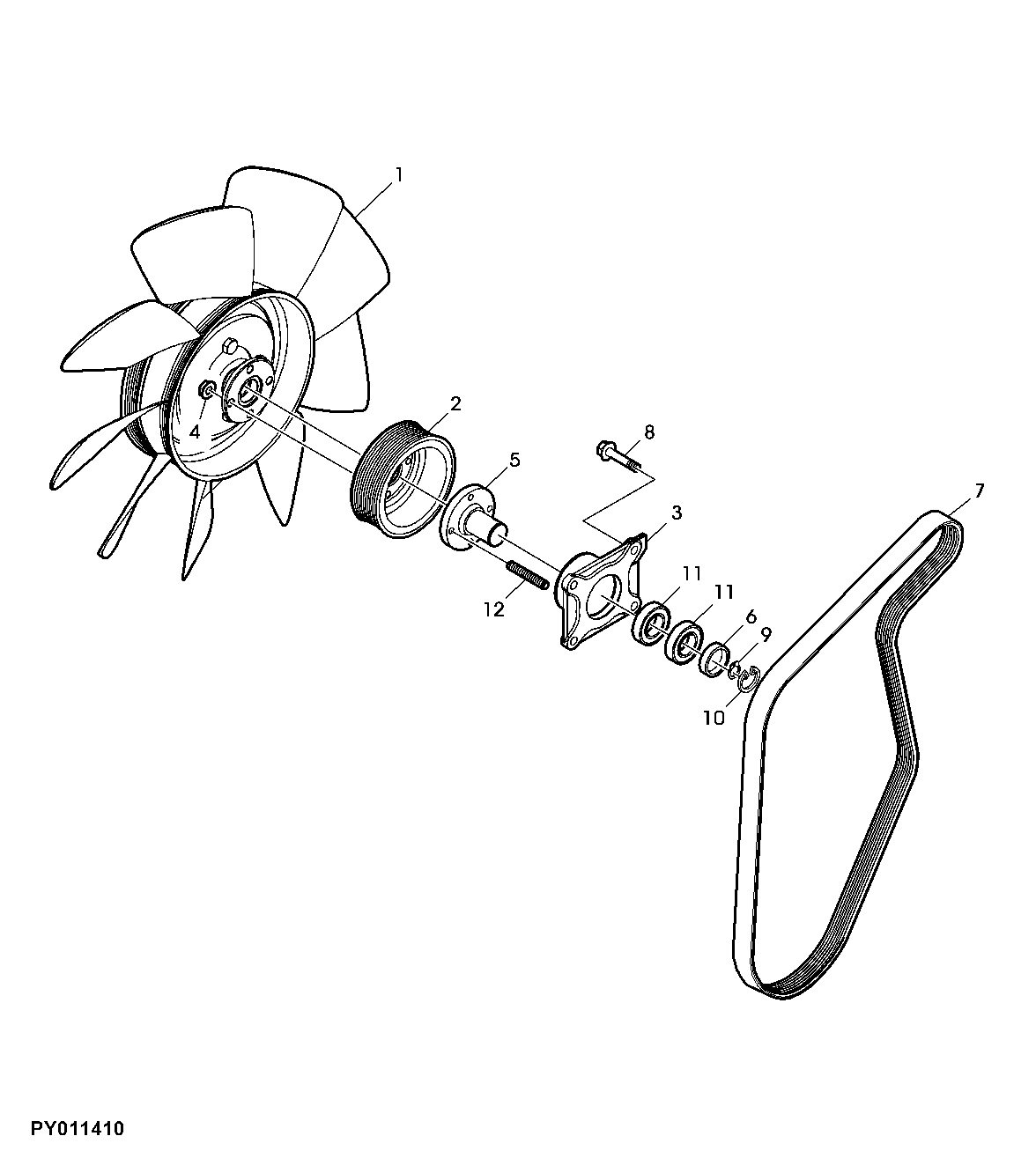 PULLEY AND FAN (OOS AND CAB WITHOUT AIR-CONDITIONING)
