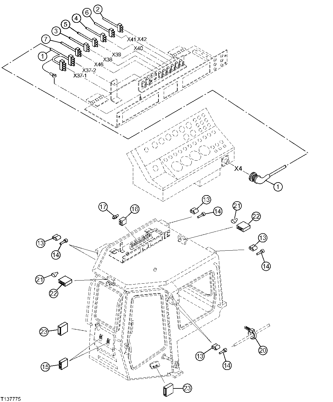 CAB 0VERHEAD CONSOLE ELECTRICAL CONNECTORS (S.N. -006199)