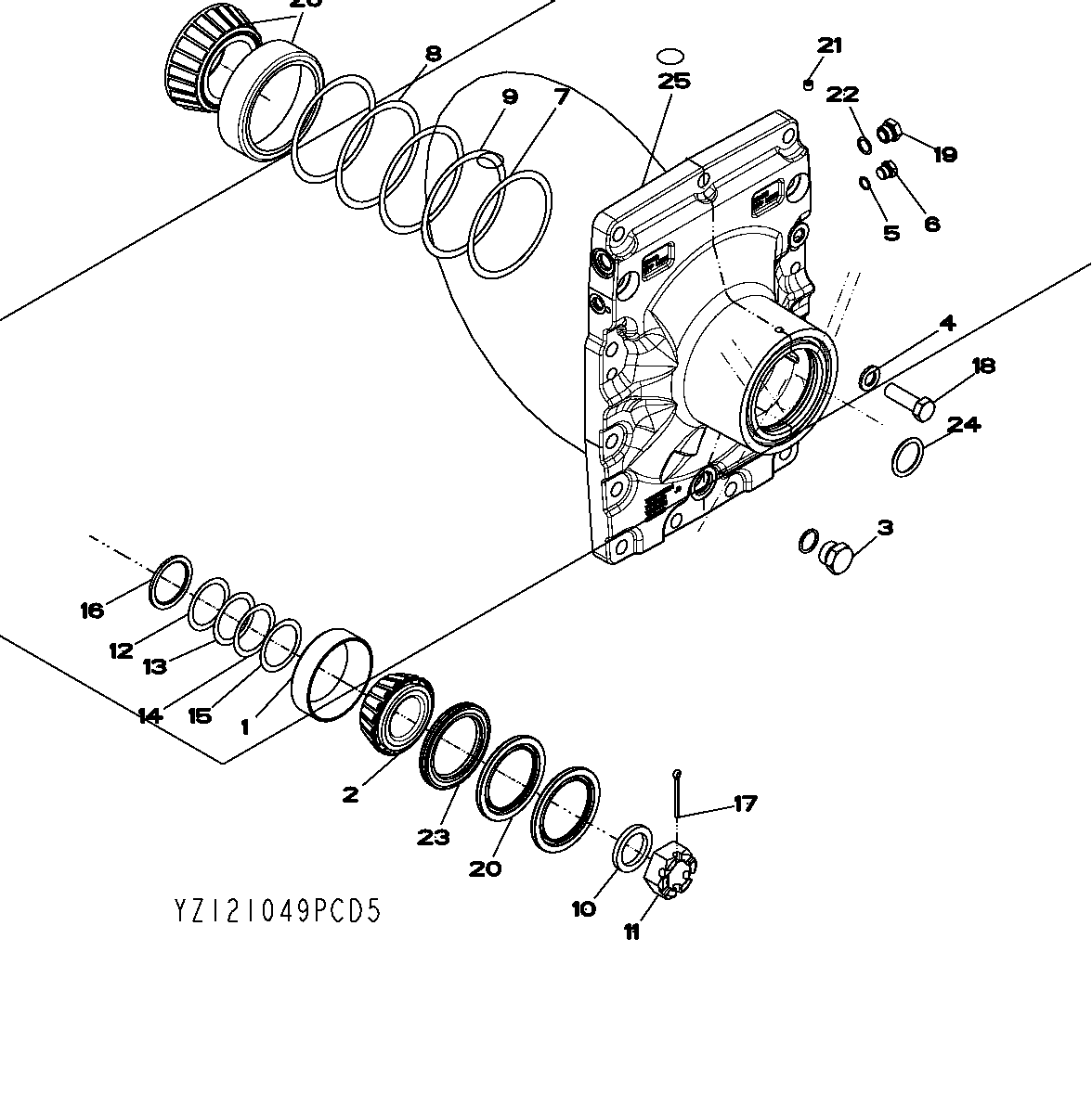 YZ121049 STD INPUT HSNG NON-OSC(1400)REAR(748H) HEAVY/EXTREME DUTY/SWEDA;CODE E1 - ORDER CODE 1521