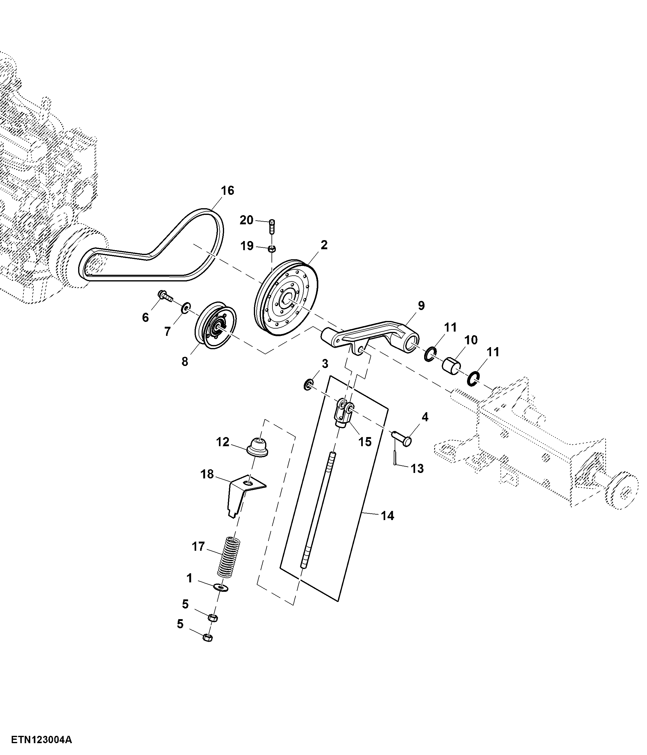 Cooling Package Air Screen Drive, Engine Side