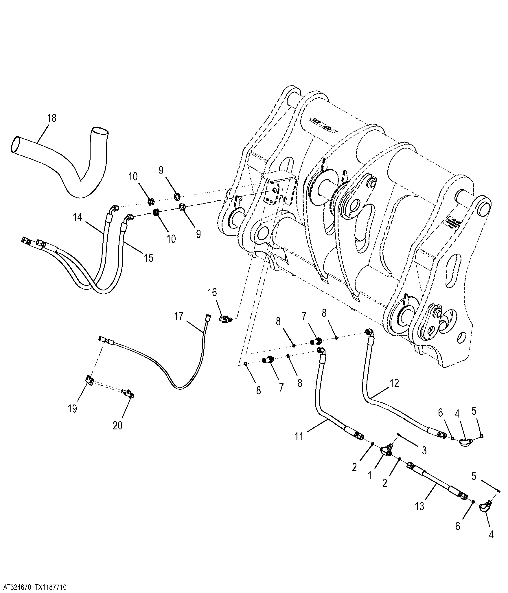 Cable Reinforced Hi-Vis Coupler Hydraulic Lines (Z-Bar)