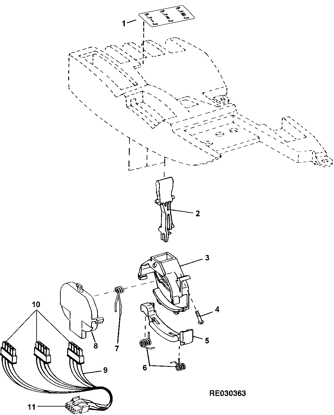 SELECTIVE CONTROL LEVERS 1,2 AND 3(ARMREST)