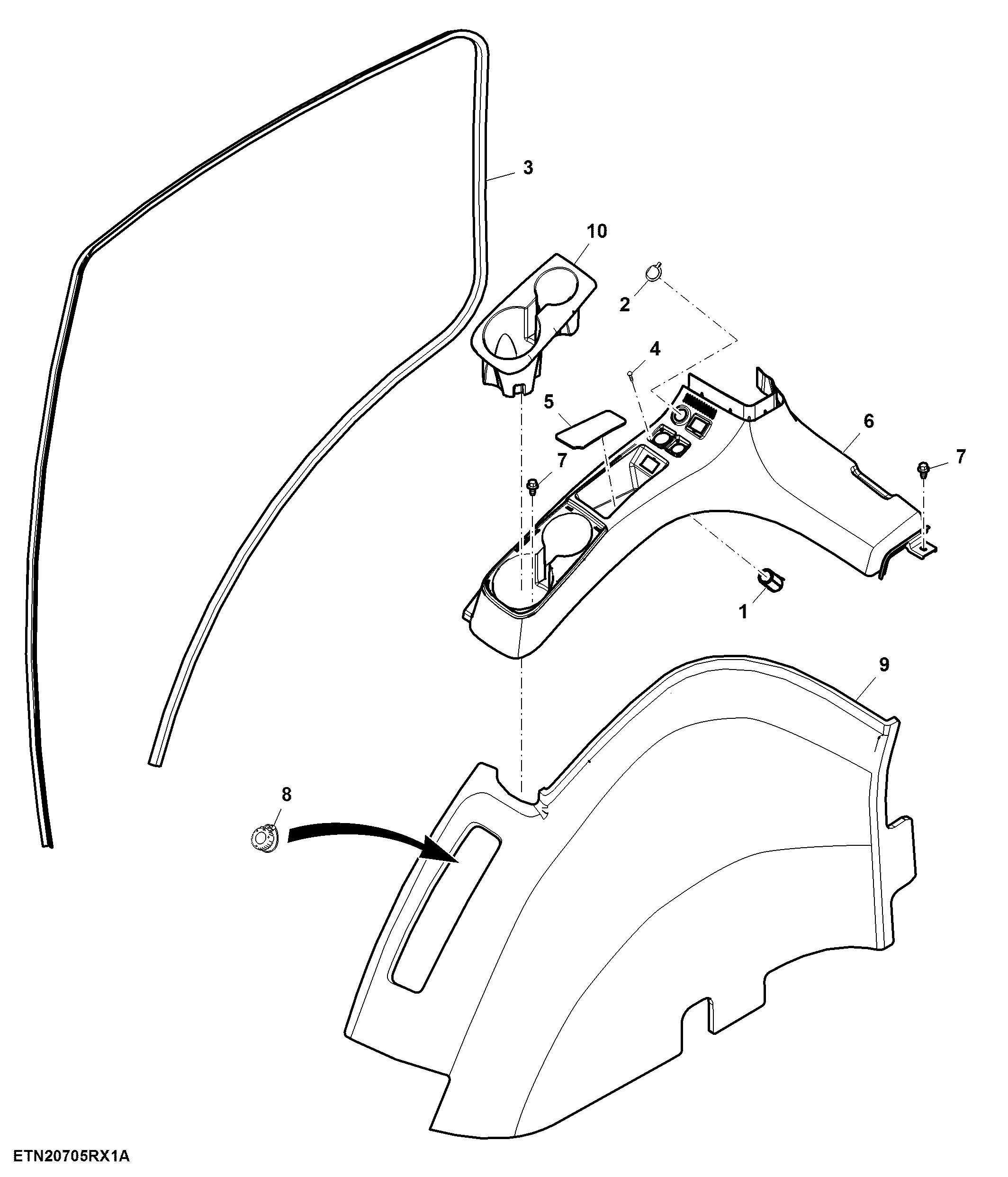 Acoustical Upholstery, W/O Pickup Hitch, RH