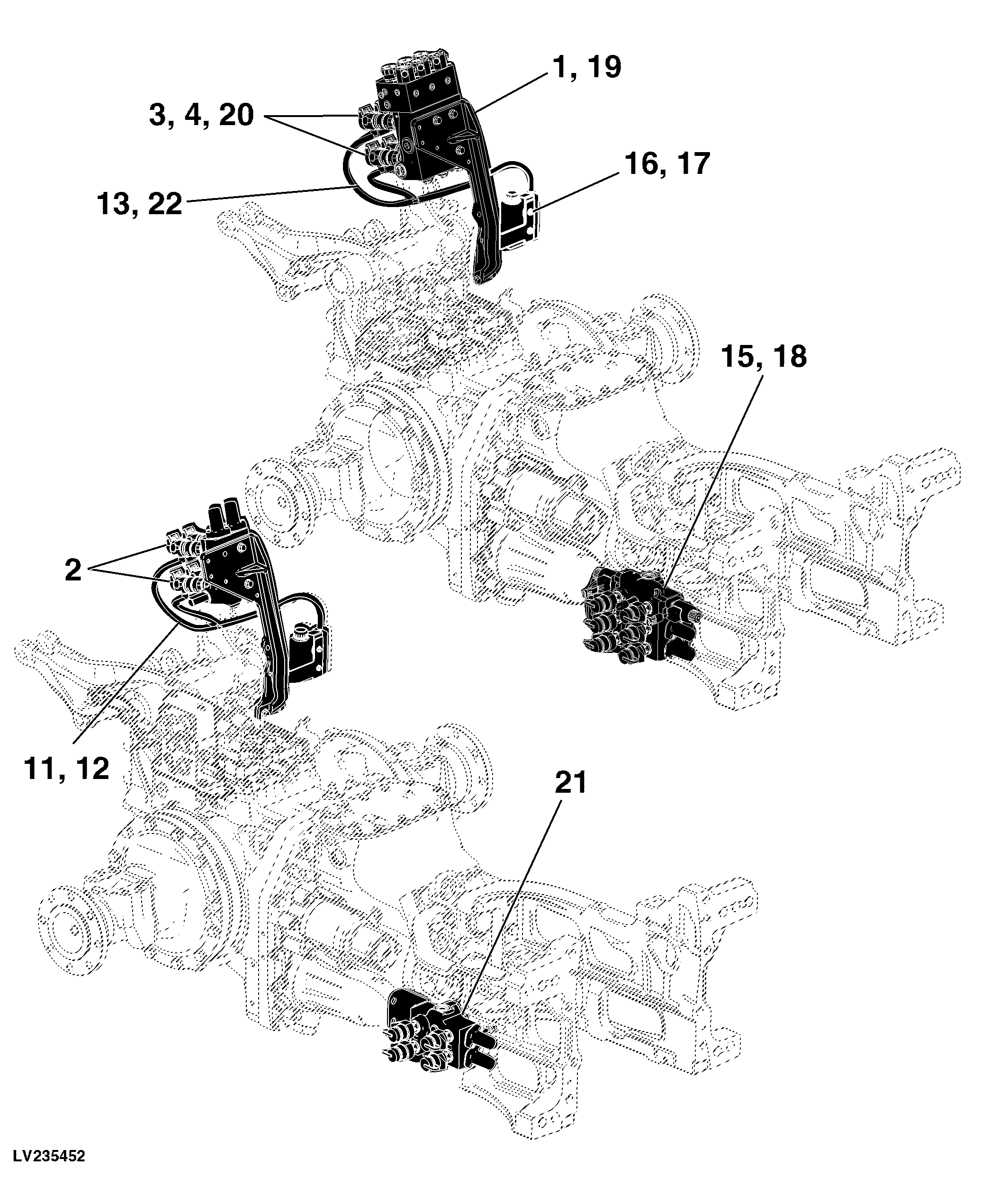 71 Selective Control Valve, Controls And Lines Tractor
