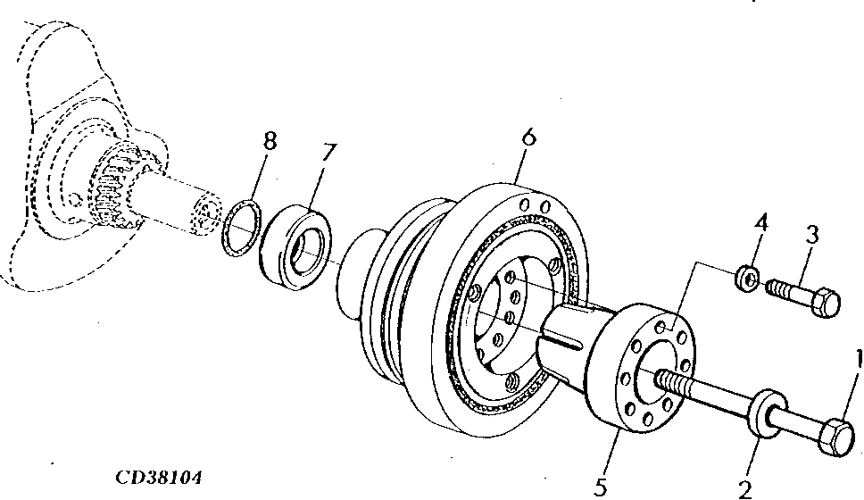 PULLEY WITH DAMPENER FOR TRACTOR WITH FRONT PTO