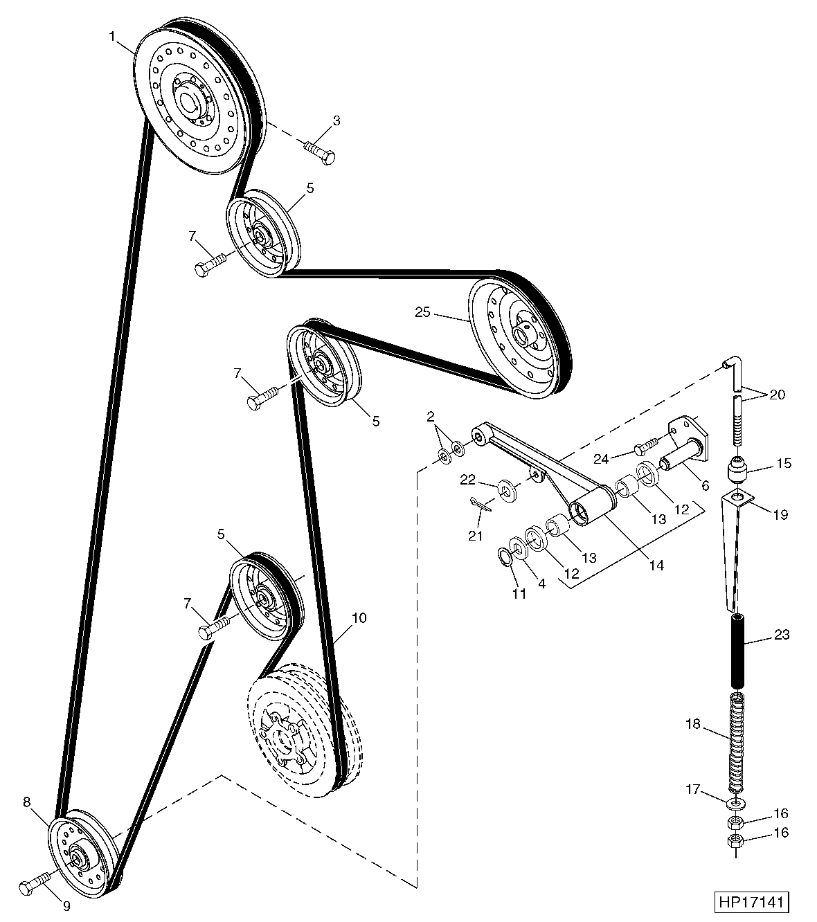 CLEAN GRAIN ELEVATOR DRIVE TIGHTENER AND IDLER