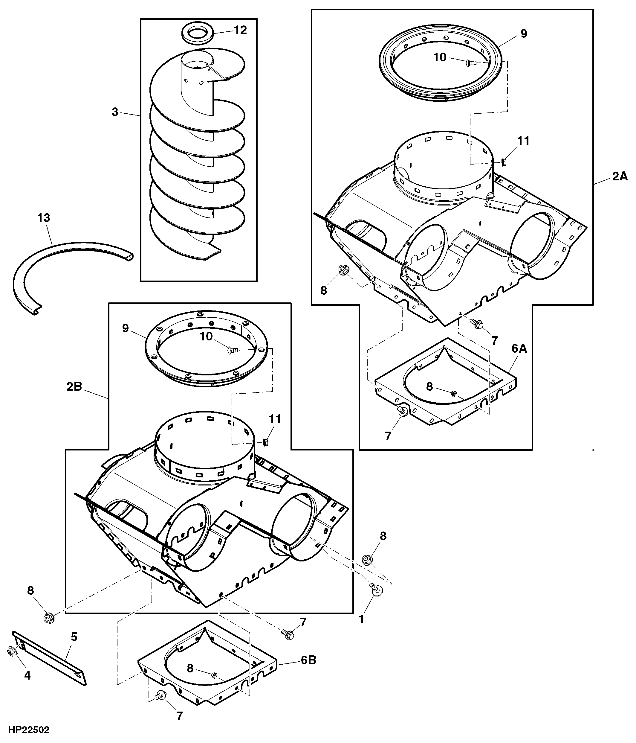 Vertical Unloading Auger and Charge Housing