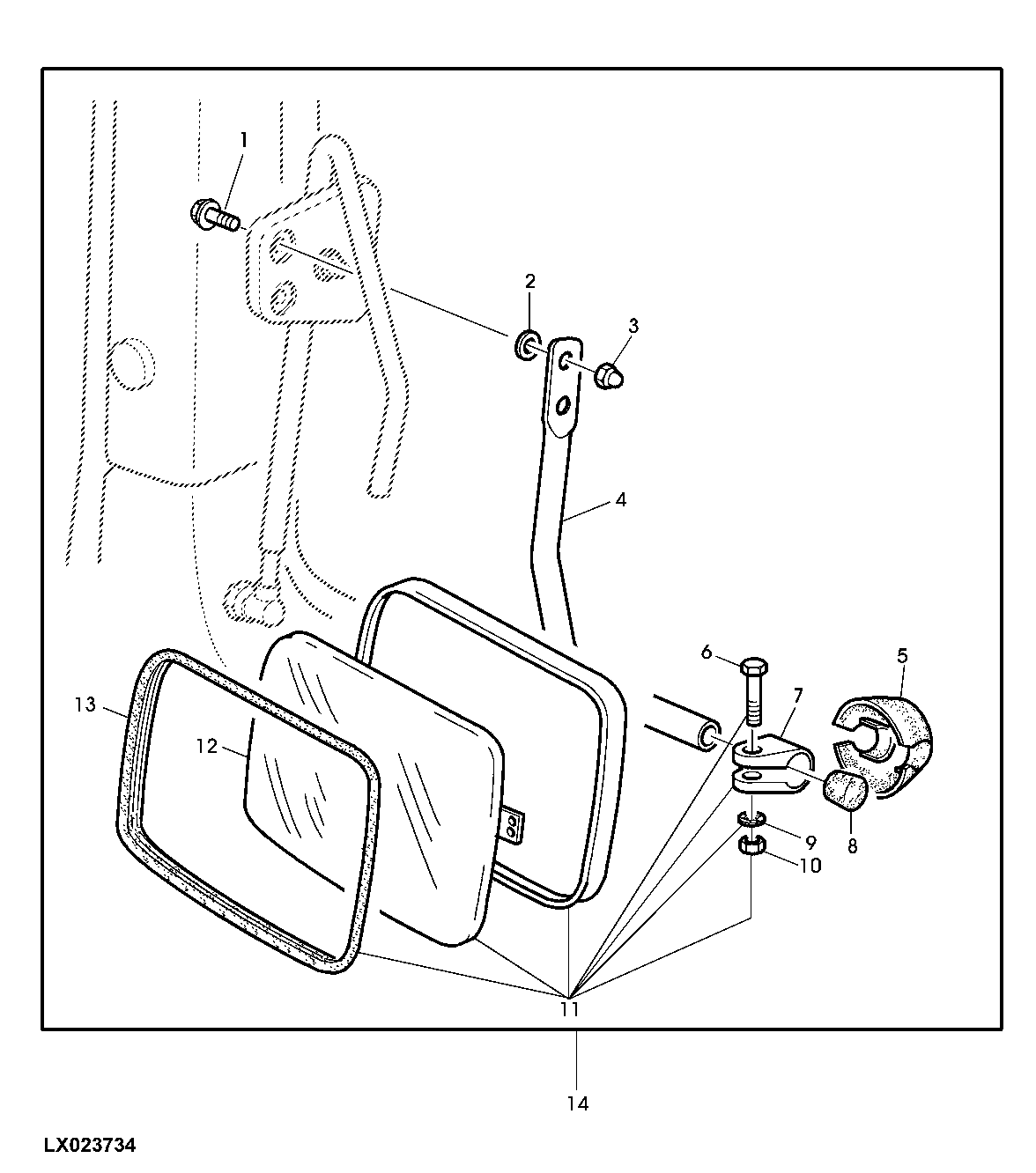INSIDE REAR VIEW MIRROR (REAR INSTALLATION)