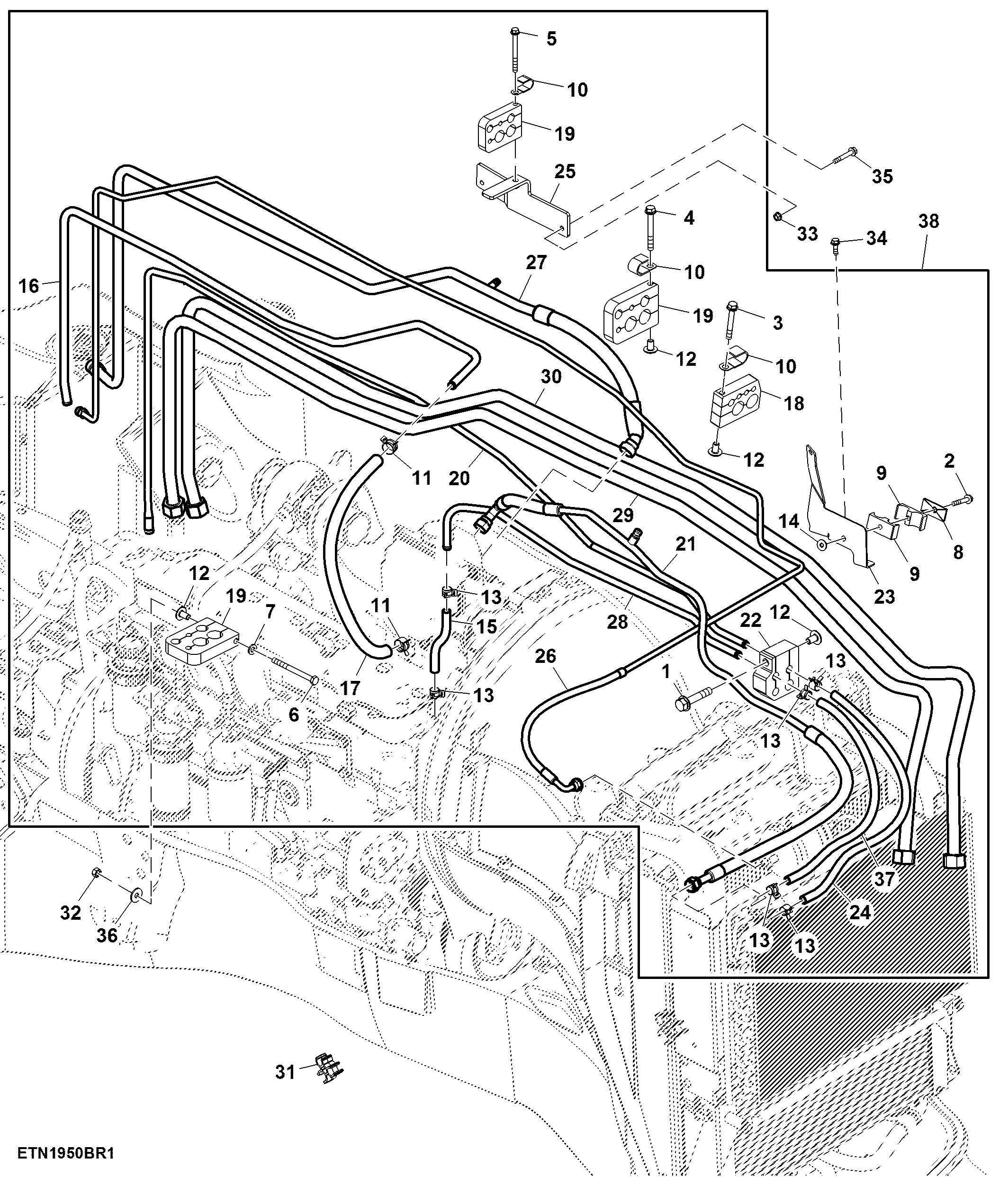 Fuel Lines, Front Engine Bundle ( - 000099)