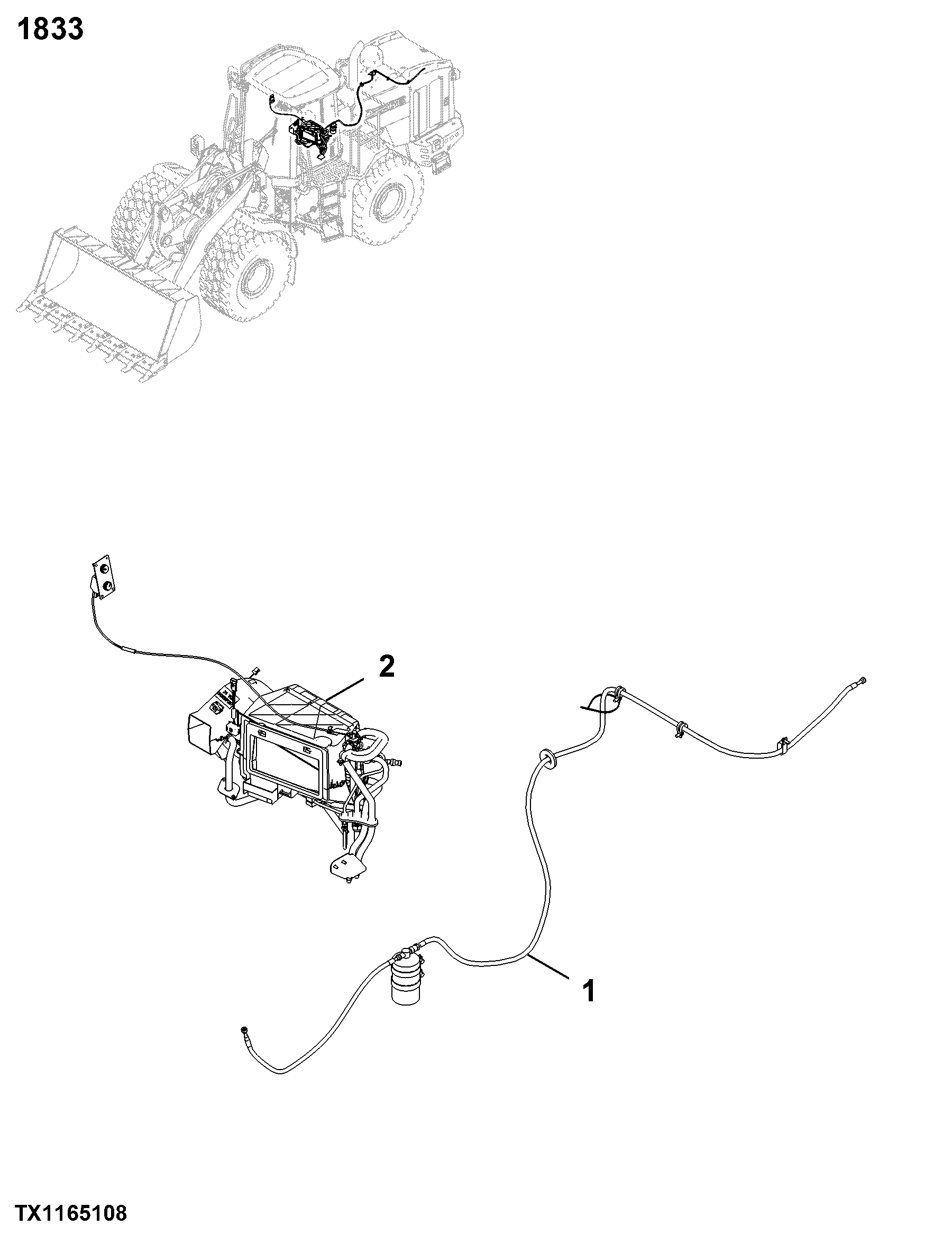 1833 Condenser, Evaporator & Lines