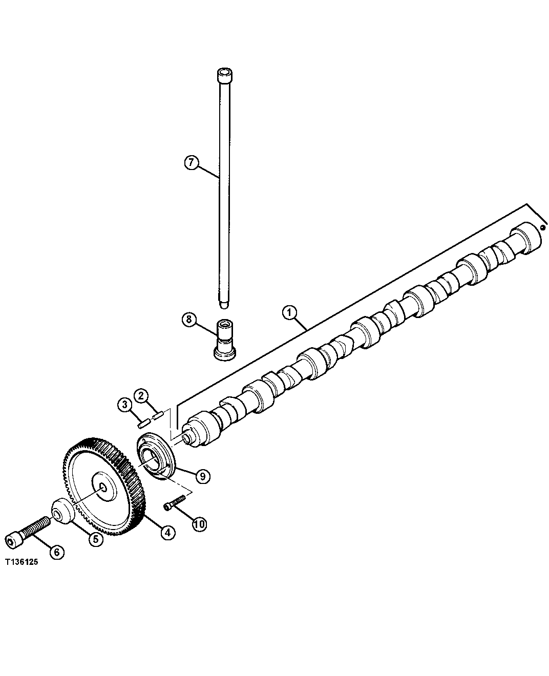 ENGINE CAMSHAFT, CAMSHAFT GEAR, PUSH RODS, AND TAPPETS