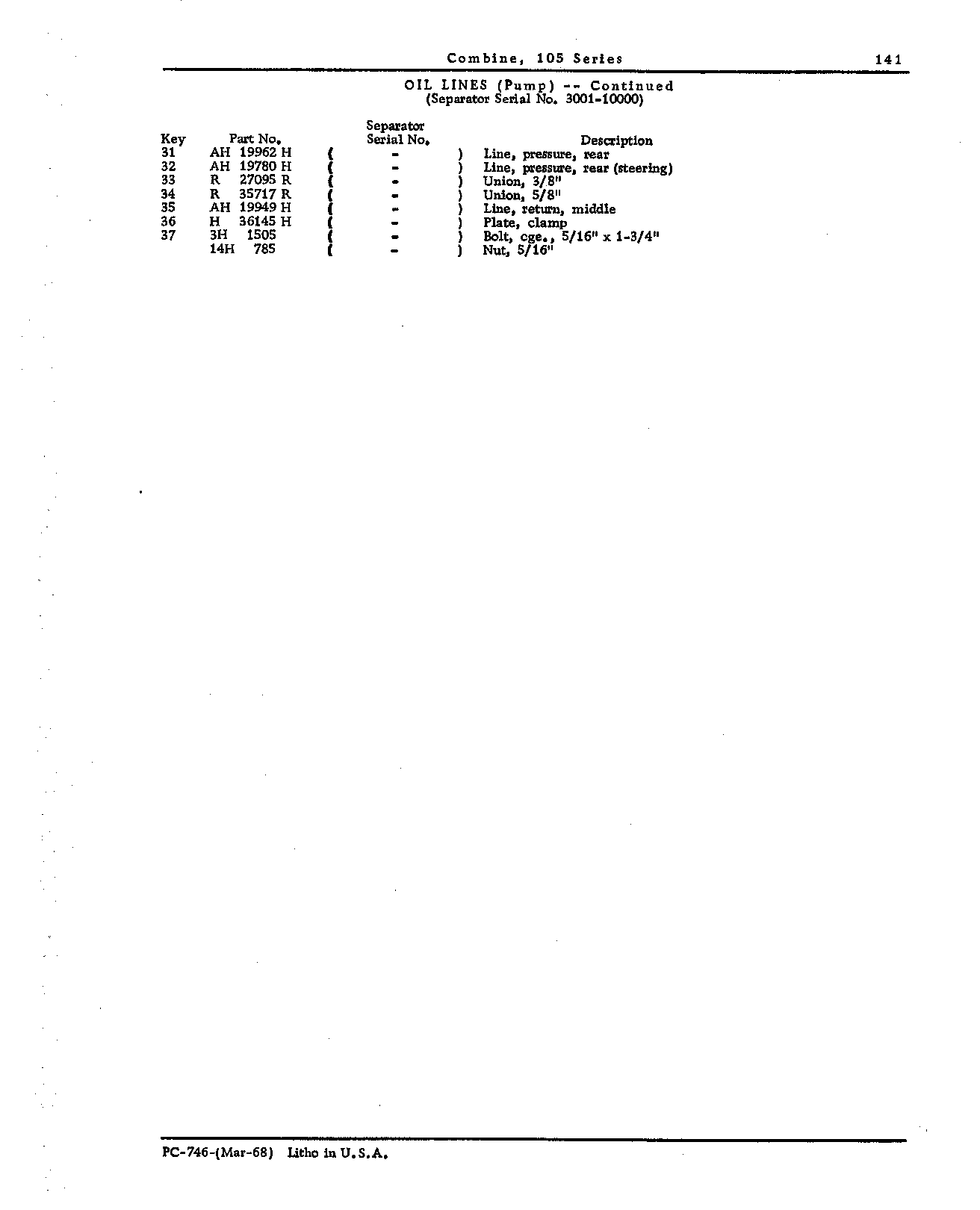 Hydraulic Pump, Reservoir, and Lines (Continued)