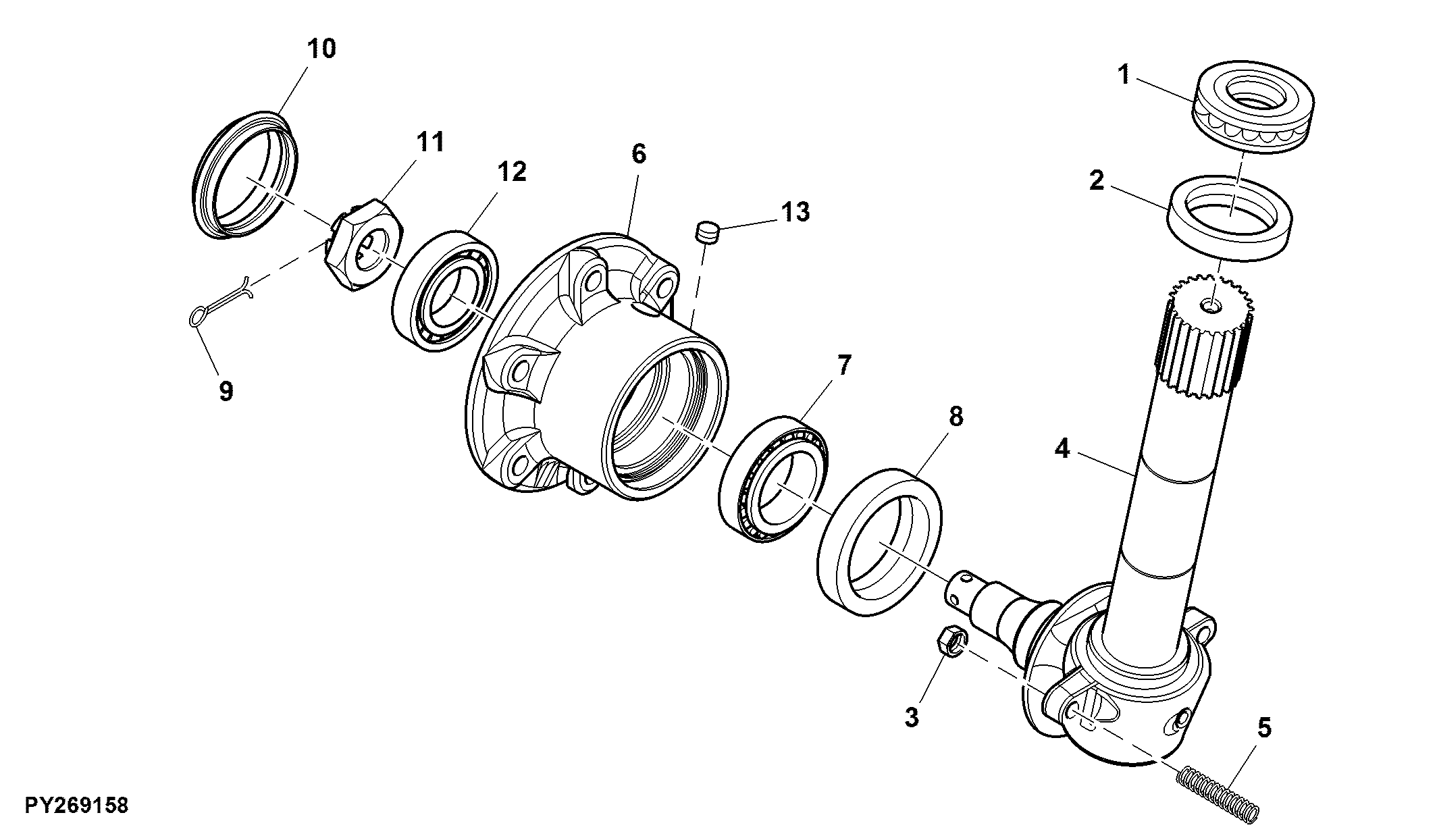 Front Axle Hub and Knuckle Assembly, Front Axle, 2WD