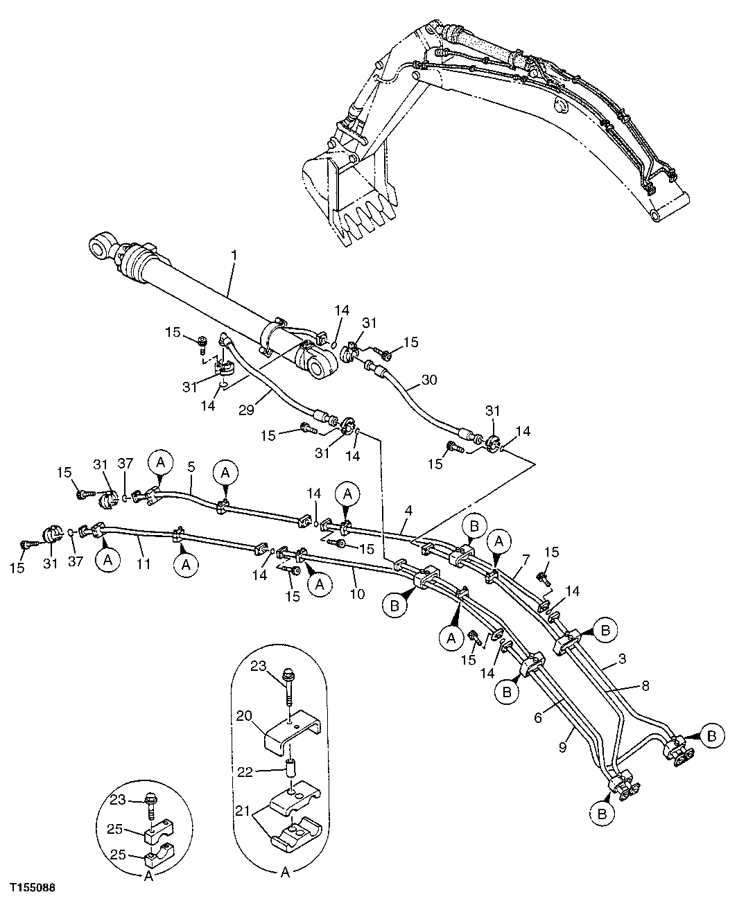 FRONT PIPING (STANDARD BOOM/HEAVY DUTY BOOM)