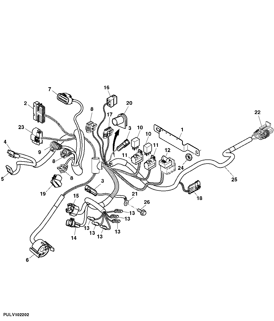 FRONT CONSOLE WIRING HARNESS SYNCREVERSER, CAB (SR)