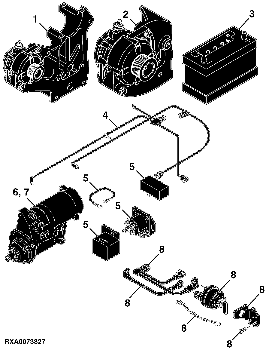 41 ALTERNATOR, STARTER, BATTERY AND BATTERY CABLES