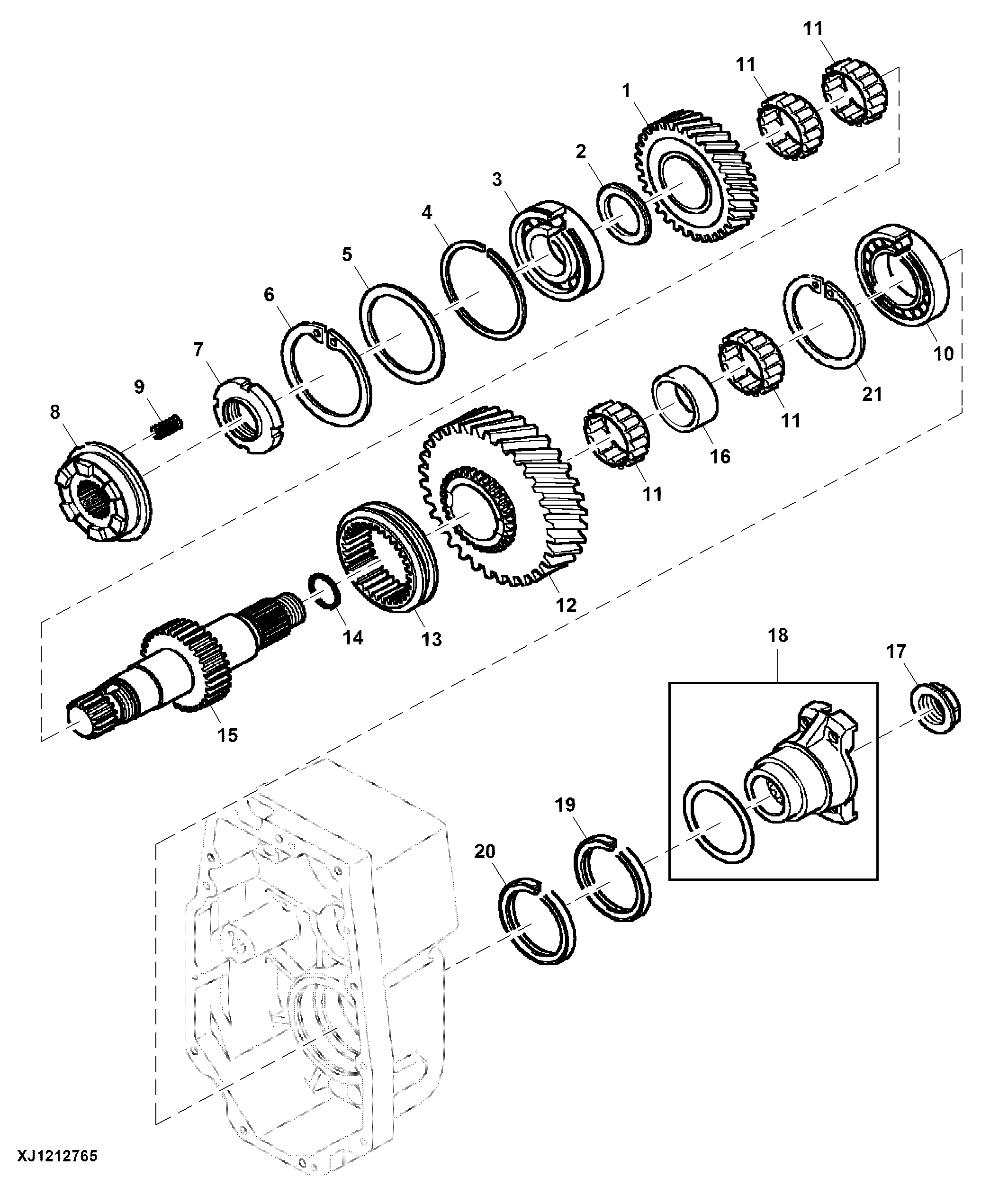 Input Shaft, Transmission, LOK 87 / LOK 124