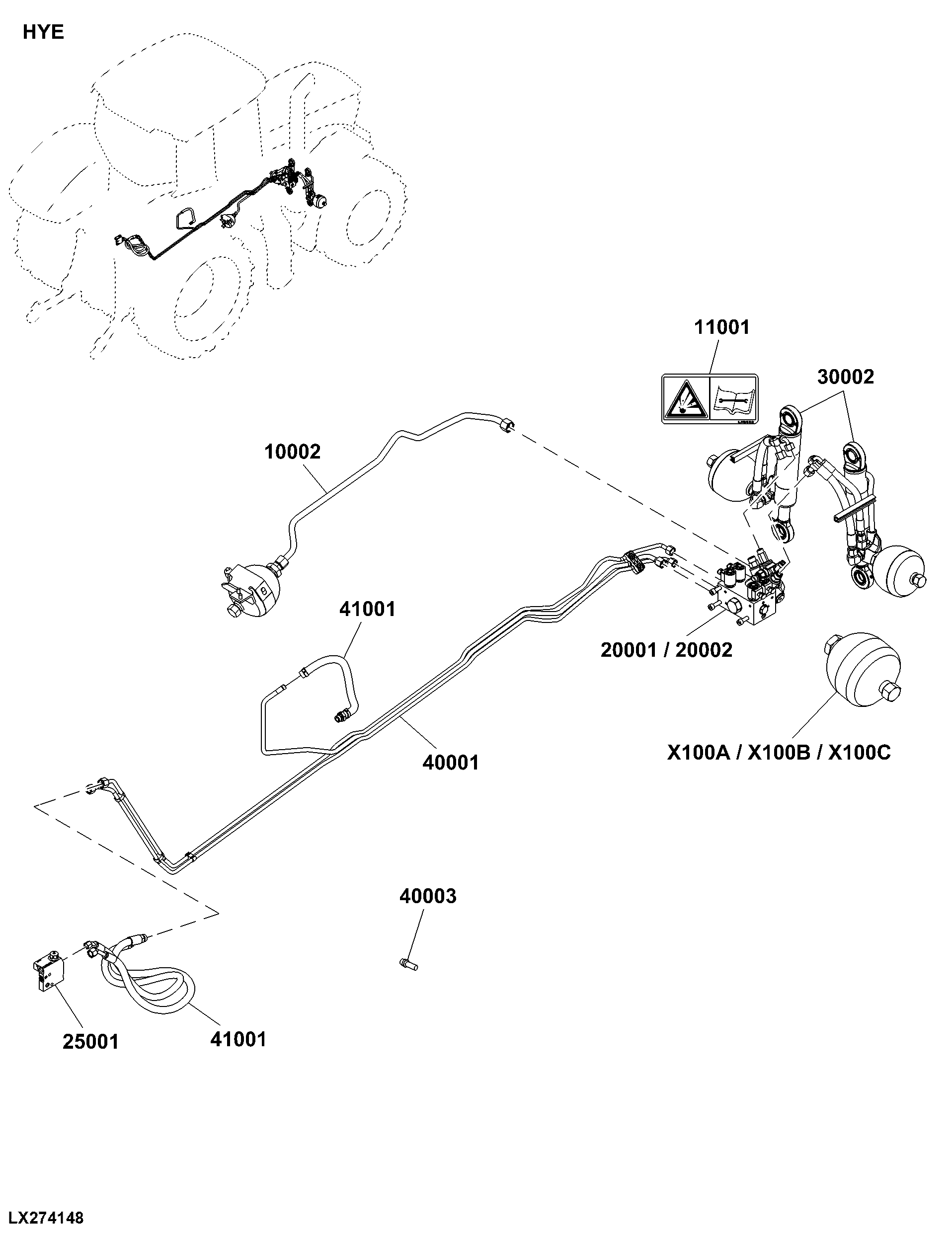 HYE Front Axle Suspension, Hydraulic Components
