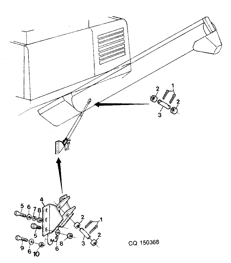 HYDRAULIC CYLINDER SUPPORTS FOR UNLOADING AUGER