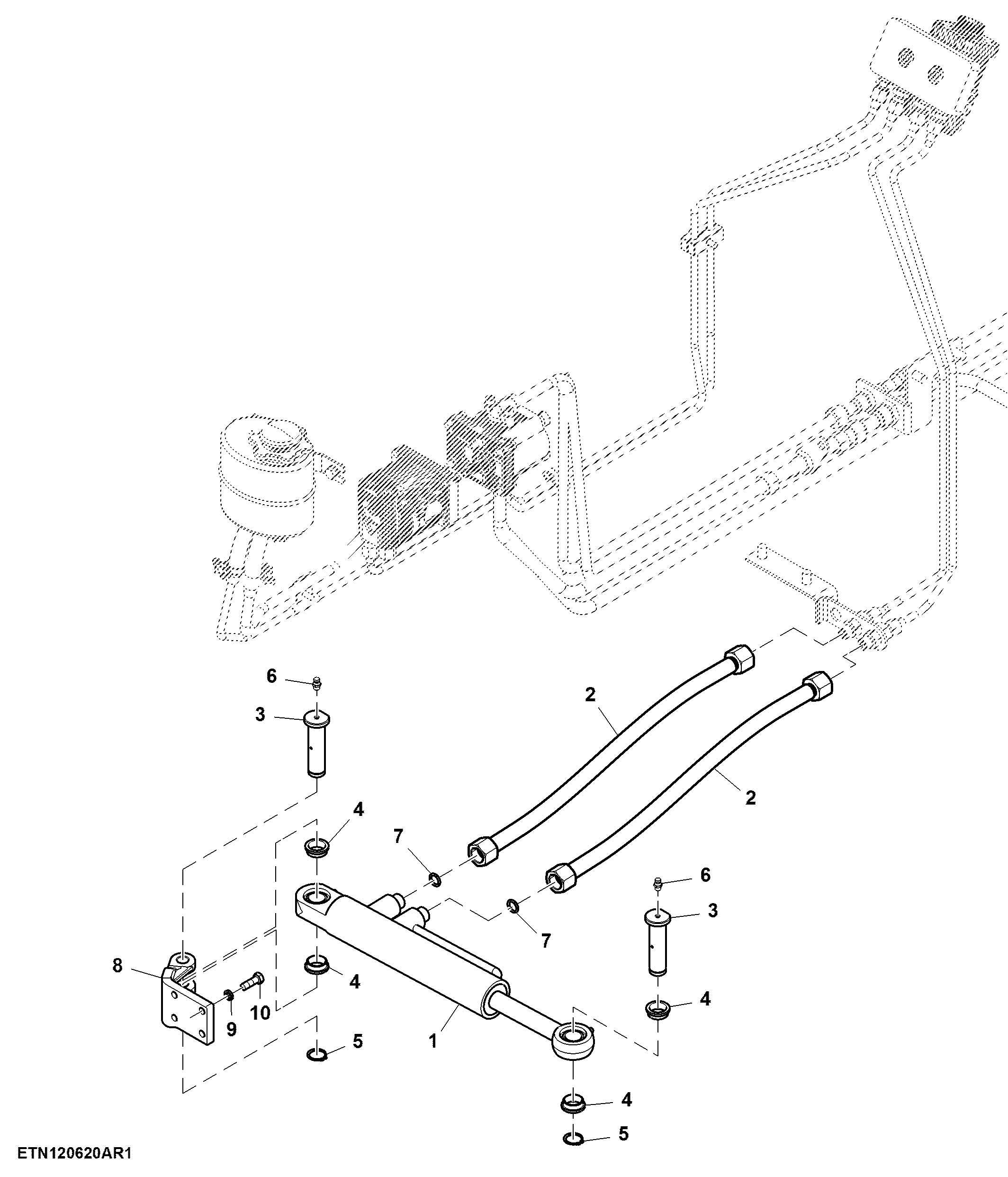 Steering Hydraulic Cylinder, MFWD, Optional