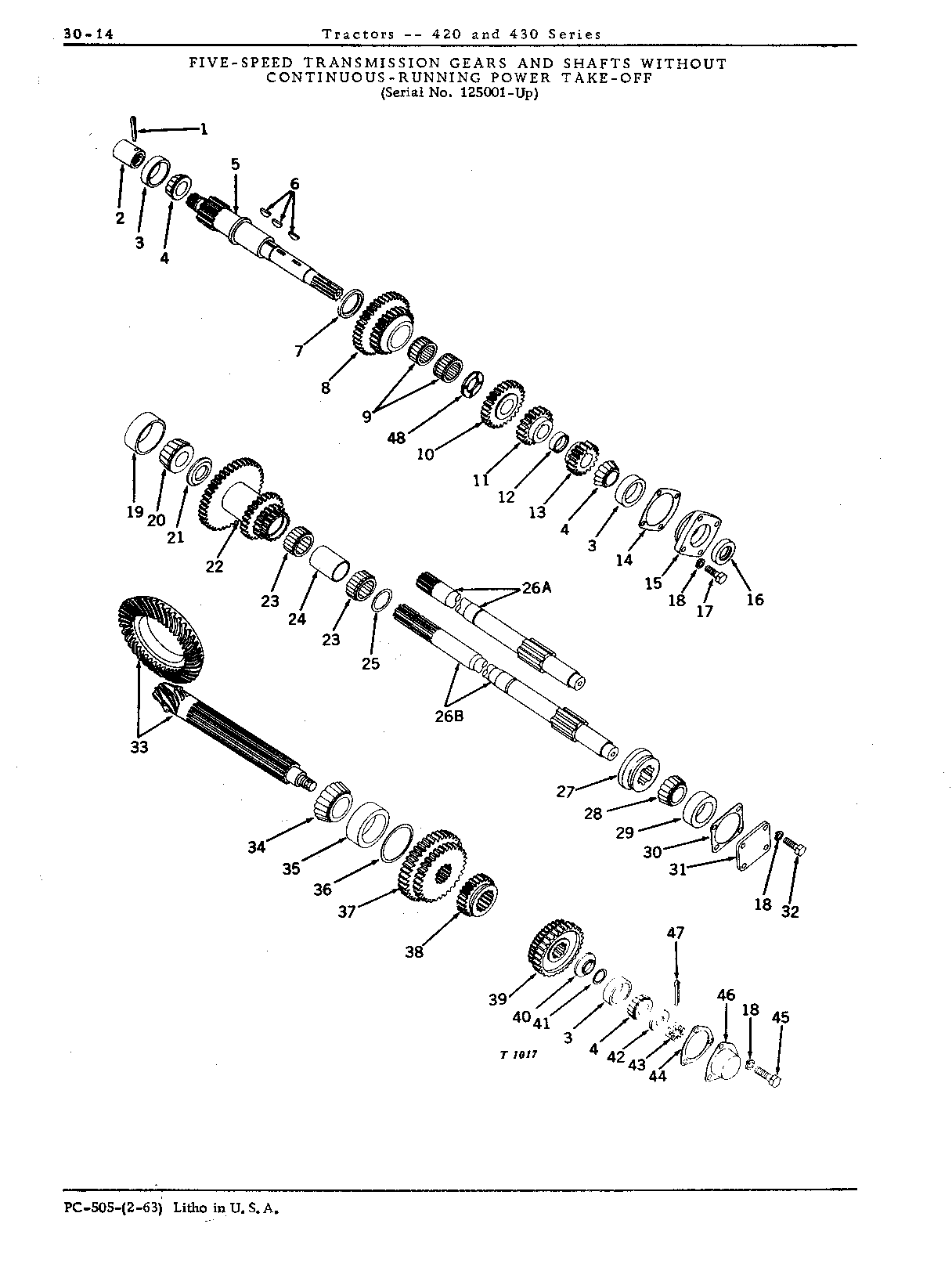 Powershaft, five-speed (125001 - up)