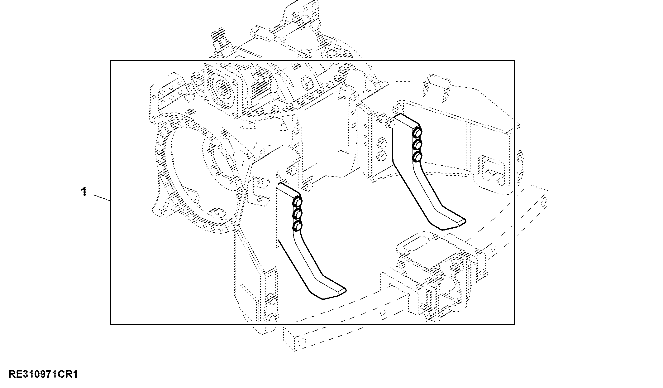 Attachment, High Capacity, Wide Swing, Drawbar Support, Category V