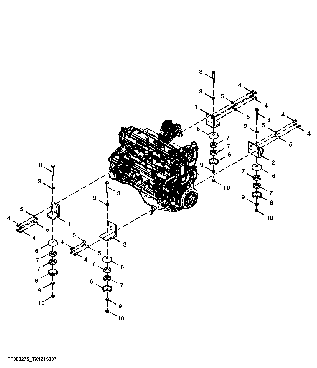 Engine Mounting (Engine 6068HT121-DZ102142)