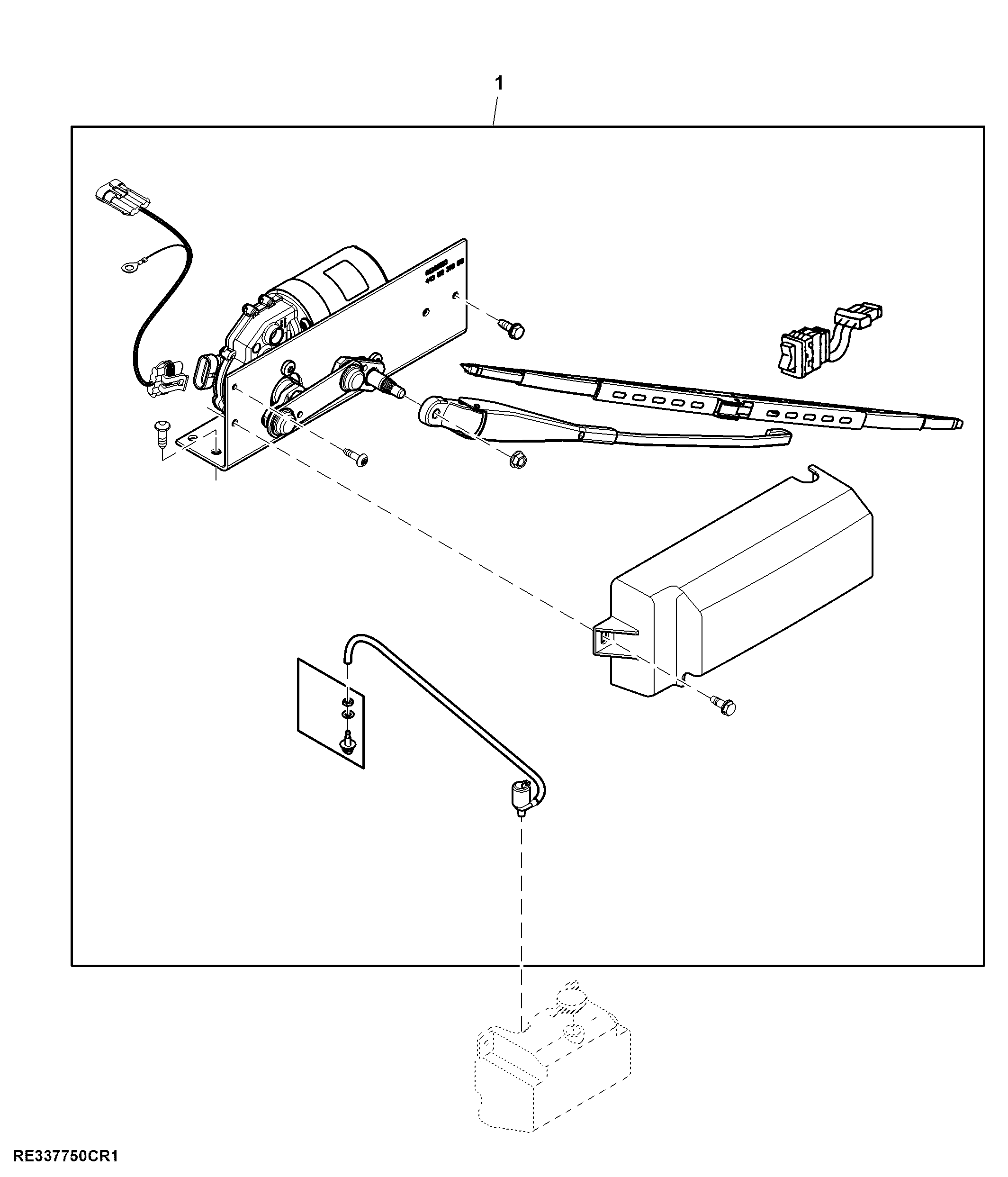 Attachment, Rear Windshield Wiper W/ Washer