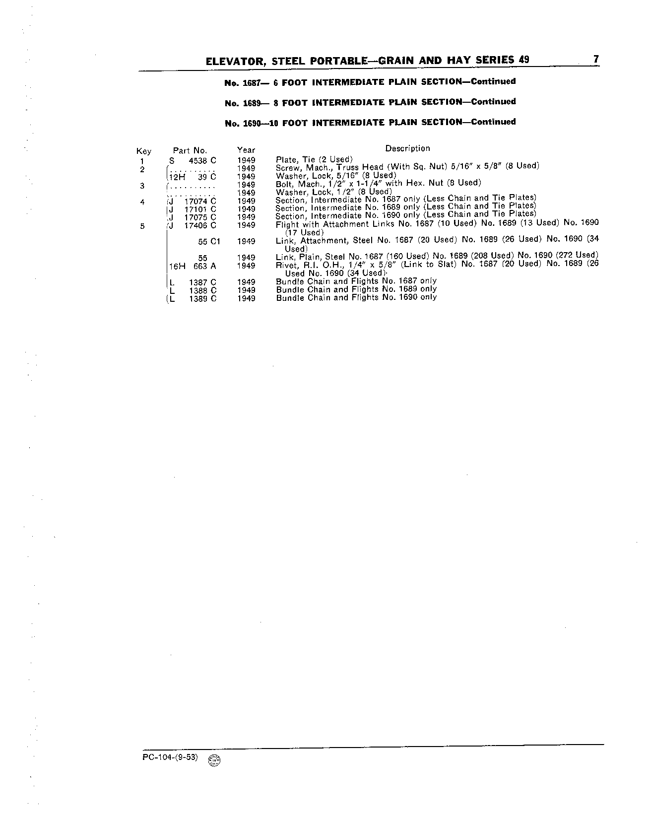 Section, Intermediate (Continued)
