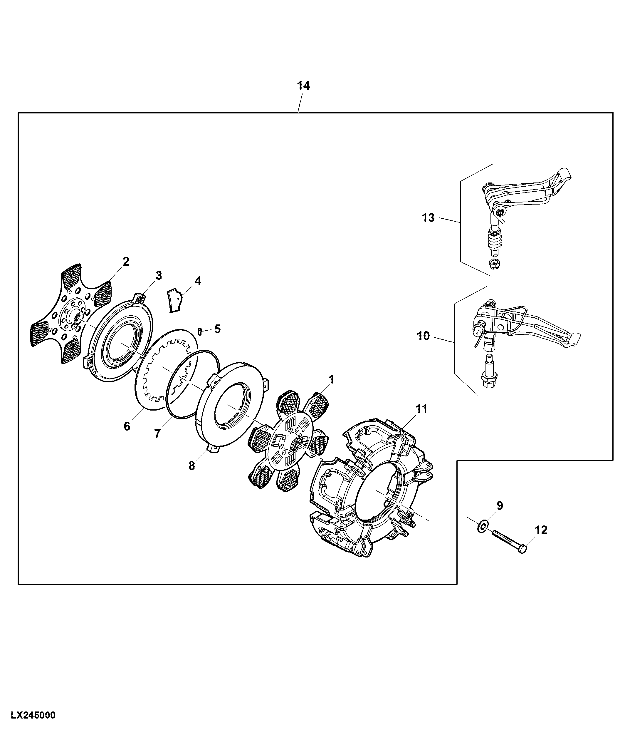 Clutch Assembly, 6 Pads, Mechanical Transmission