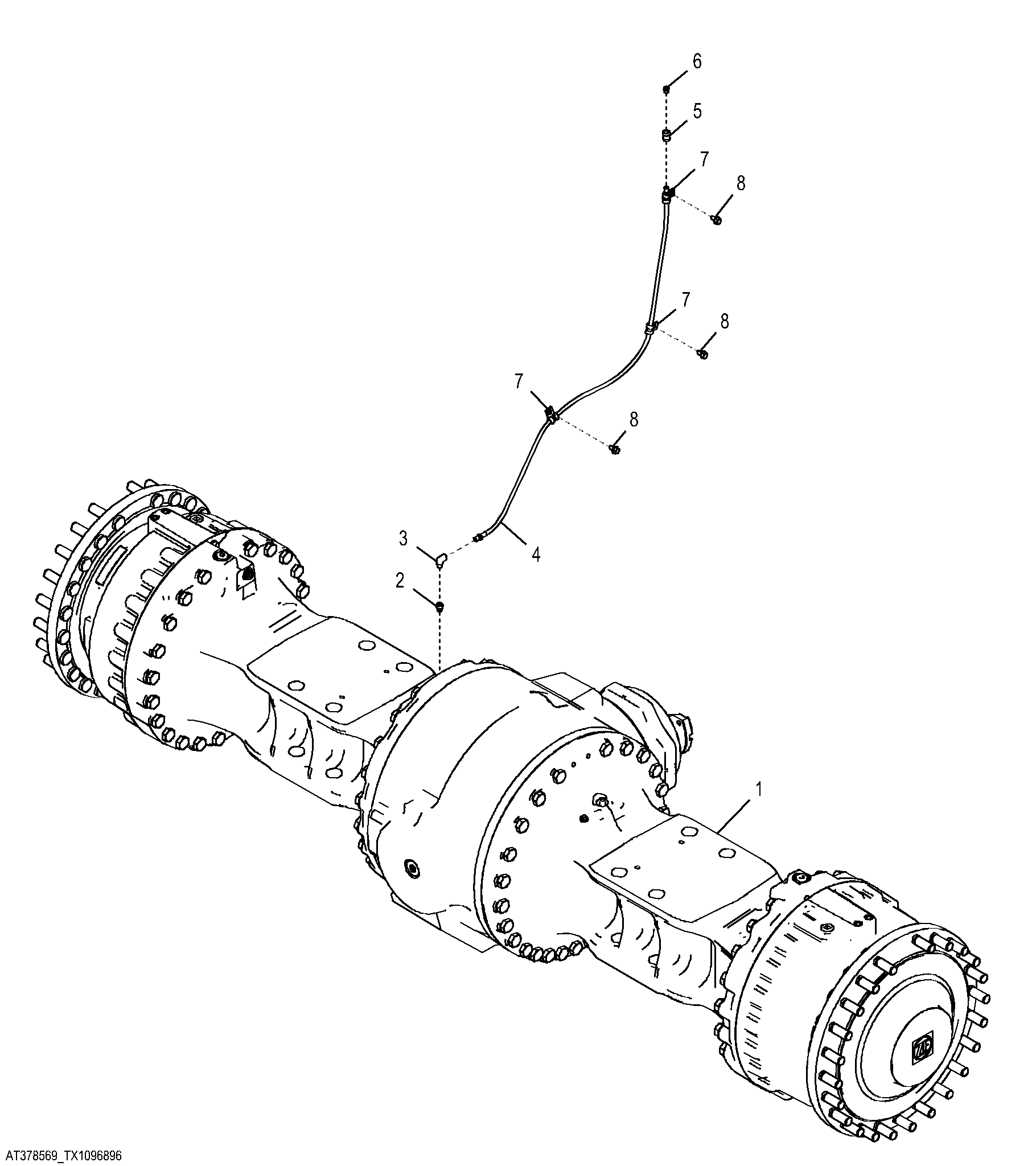 Front Axle with Hydraulic Locking Differential
