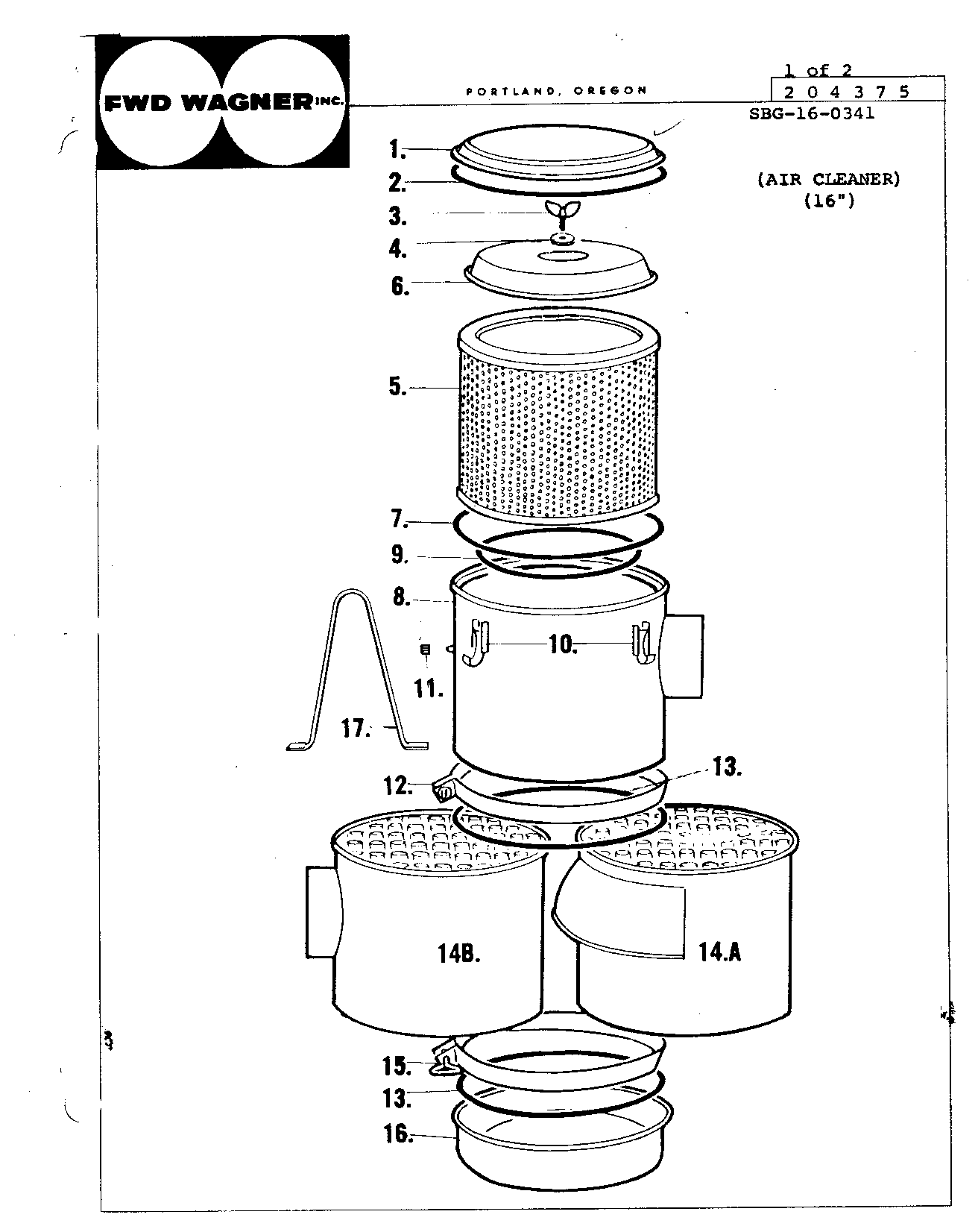 Section 90 - Miscellaneous 16" Air Cleaner