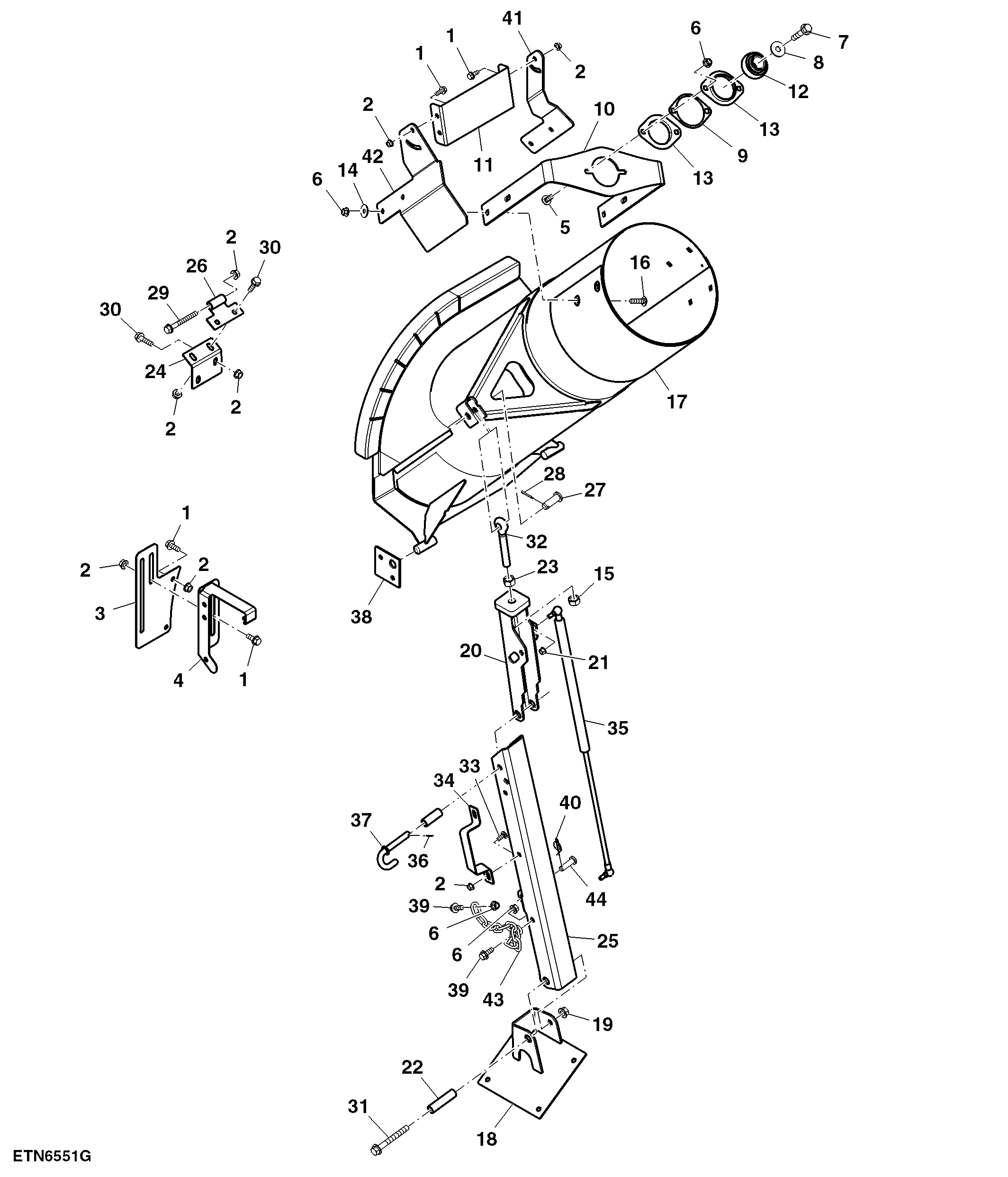Loading Auger Housing - 300 Bushels Power Fold