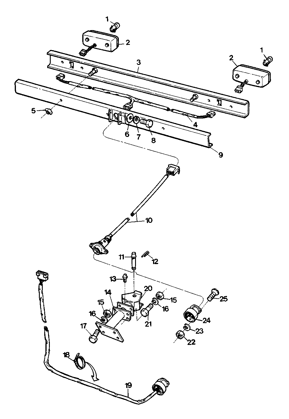 TRANSPORT TRAILER SLC 22 - ELECTRICAL COMPONENTS AND DRAWBAR