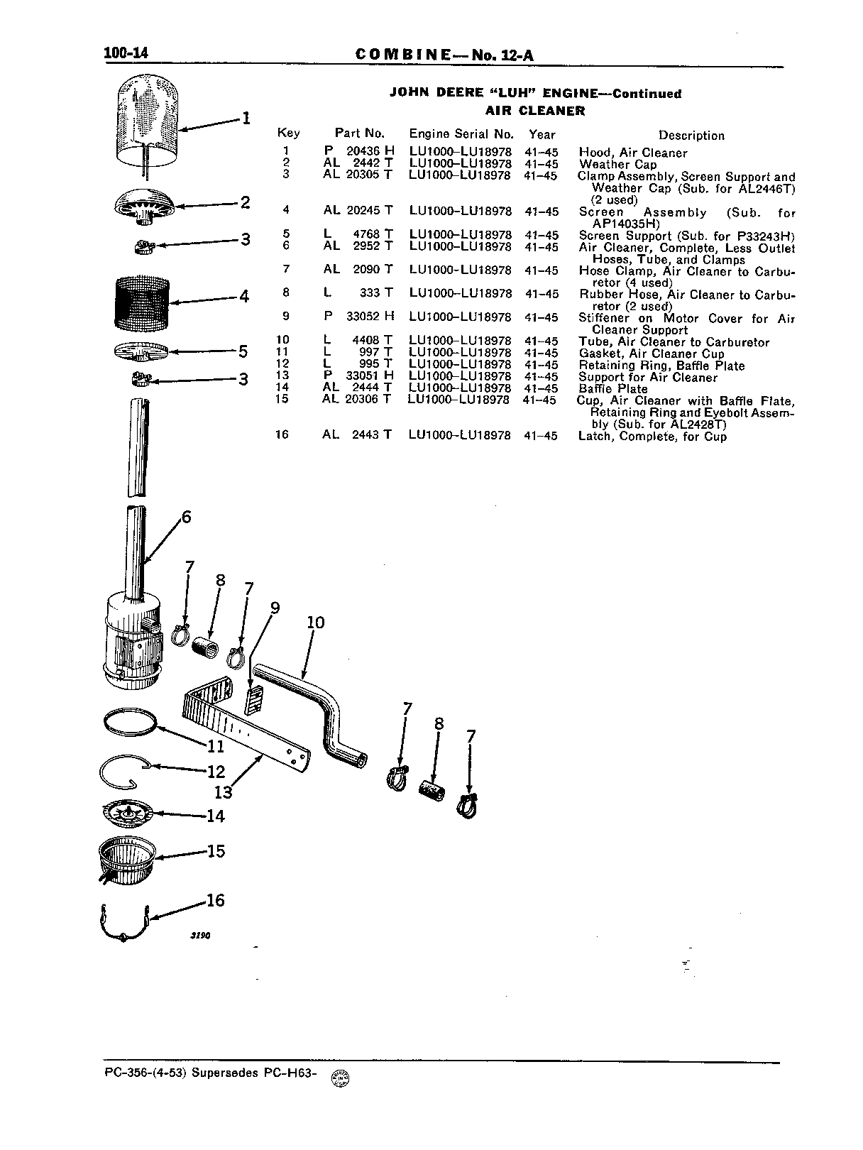 Section 100-John Deere "LUH" Engine (Continued)