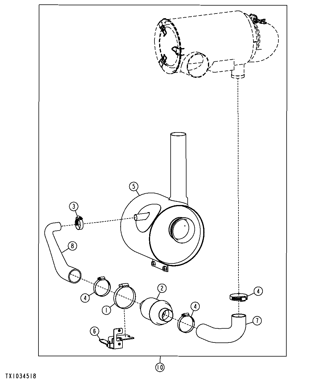 Air Precleaner (Engine 4045HT054, 4045HL287, 4045HL288)